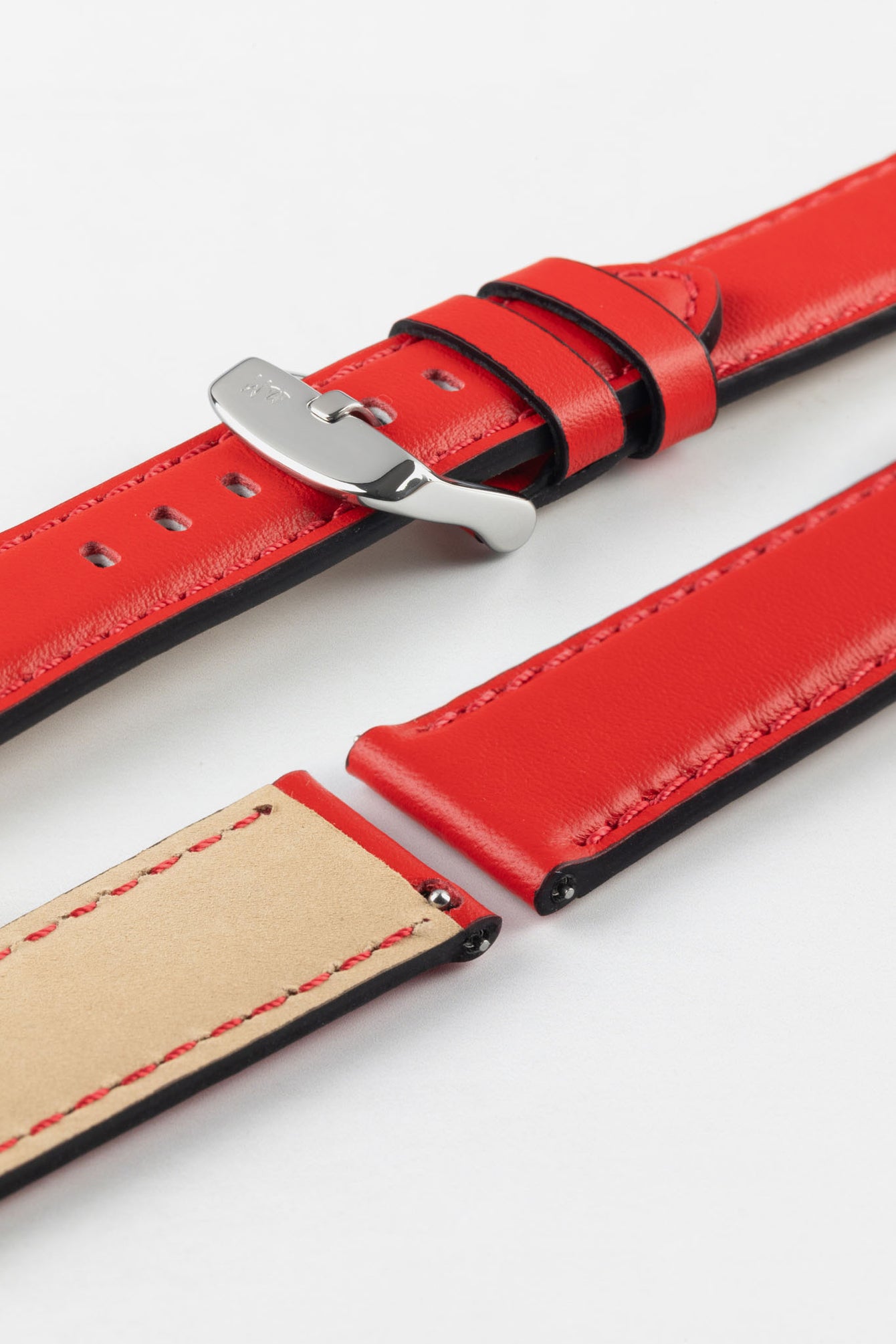 Morellato CROQUET Quick-Release Leather Watch Strap in RED