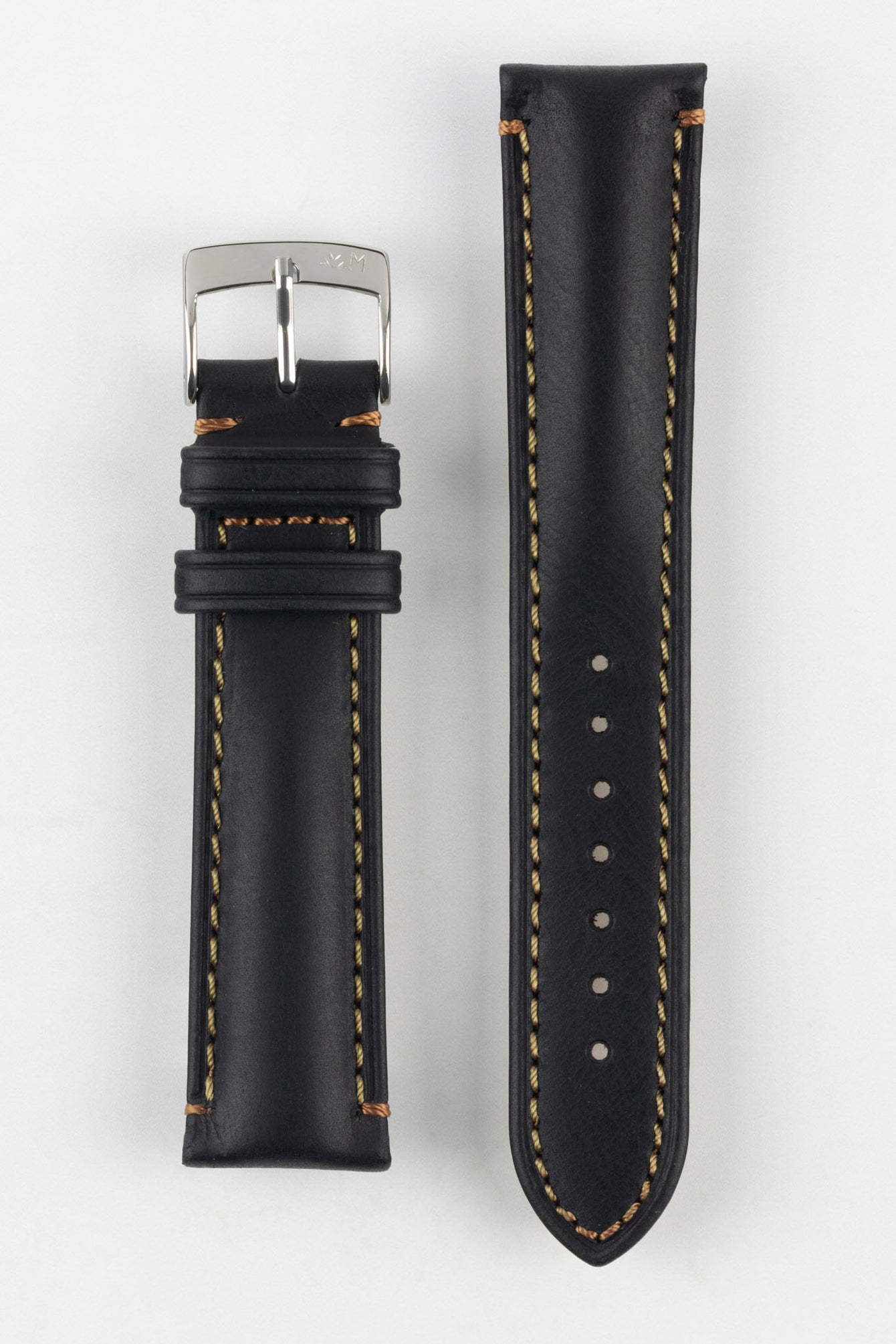 Morellato DERAIN Smooth Calfskin Leather Watch Strap in BLACK