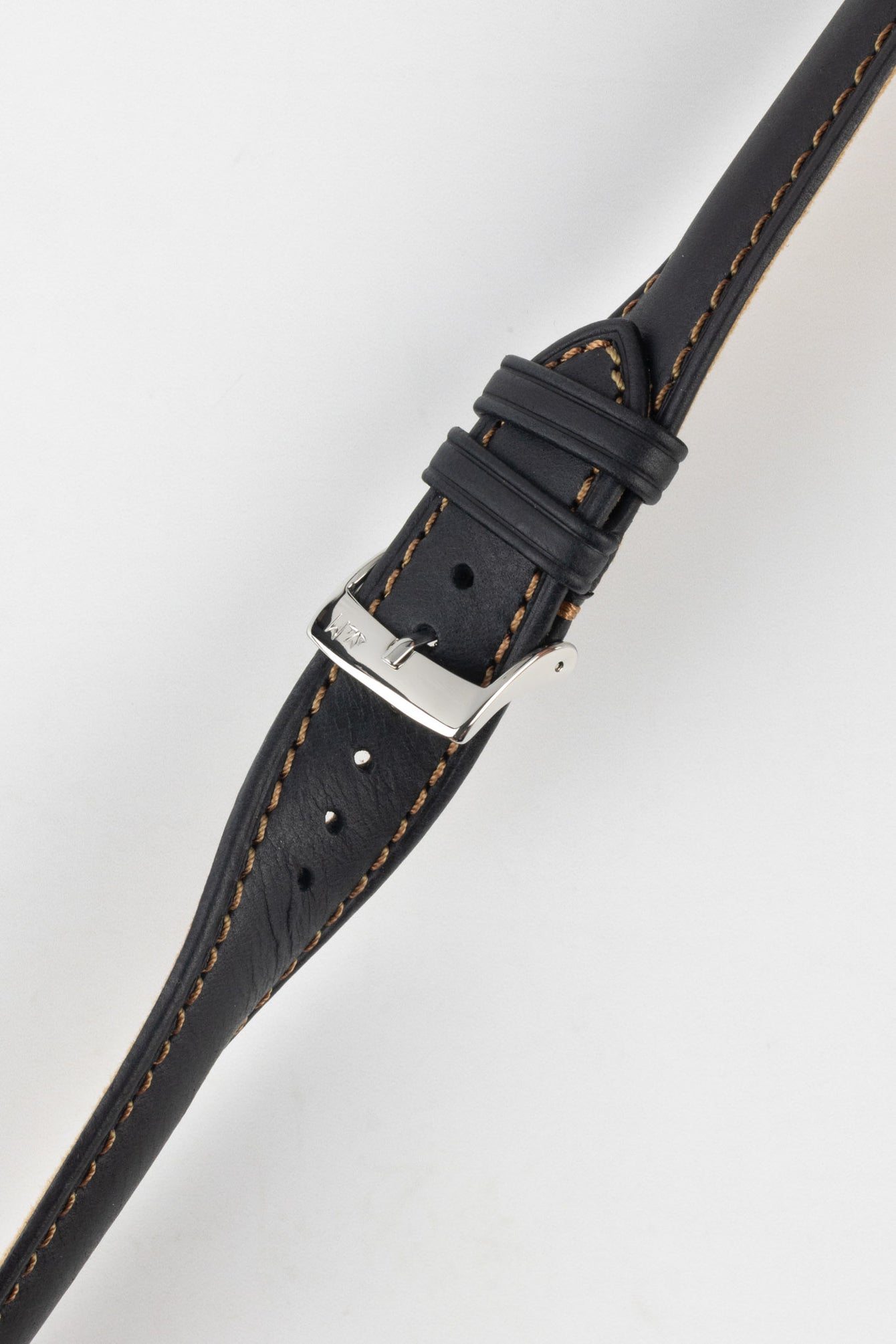 Morellato DERAIN Smooth Calfskin Leather Watch Strap in BLACK