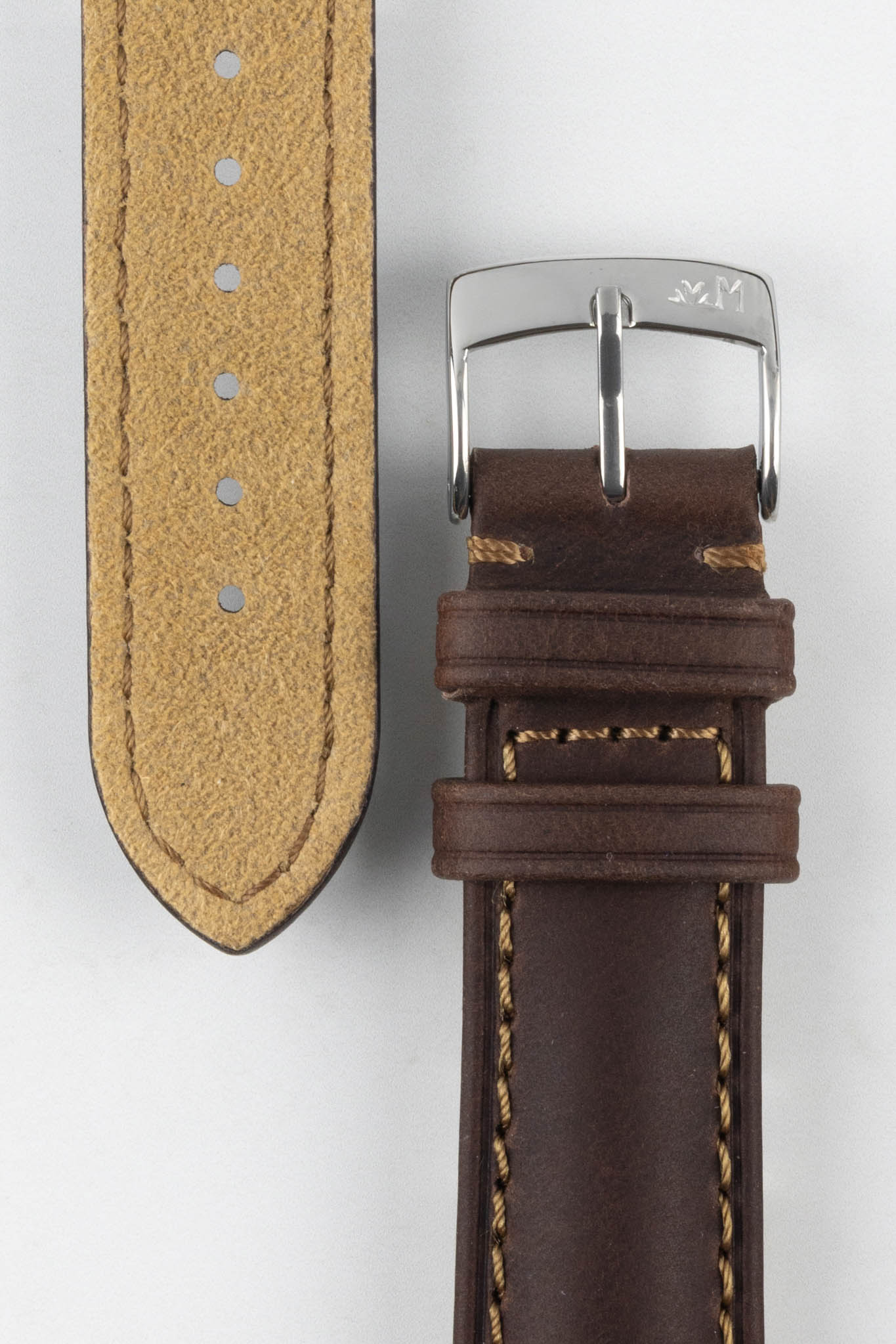 Morellato DERAIN Smooth Calfskin Leather Watch Strap in BLACK 18mm/16mm /  120mm/74mm / Silver Buckle