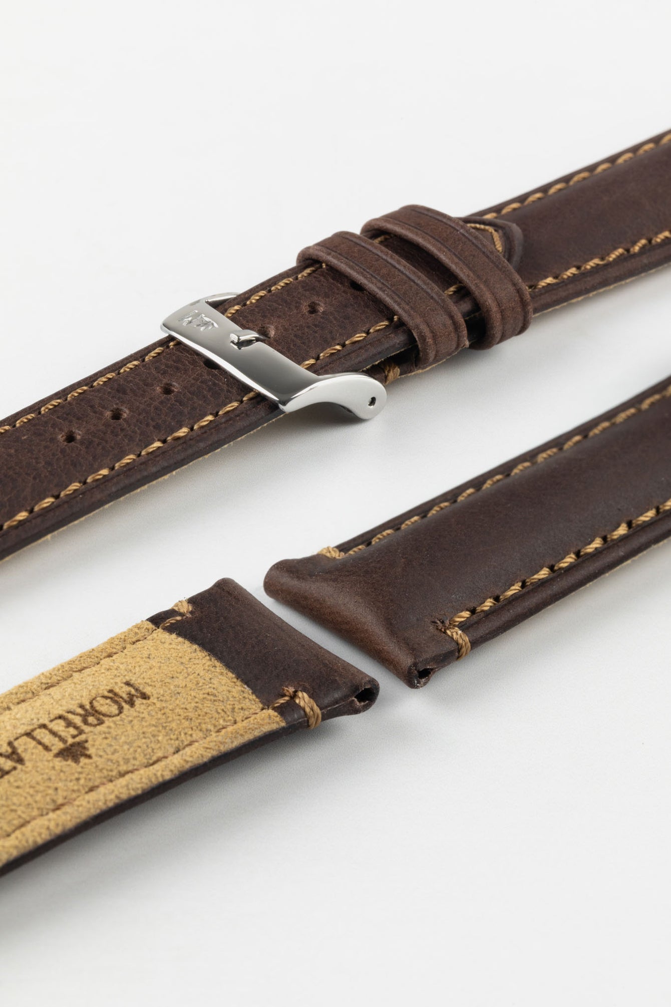 Morellato DERAIN Smooth Calfskin Leather Watch Strap in BROWN