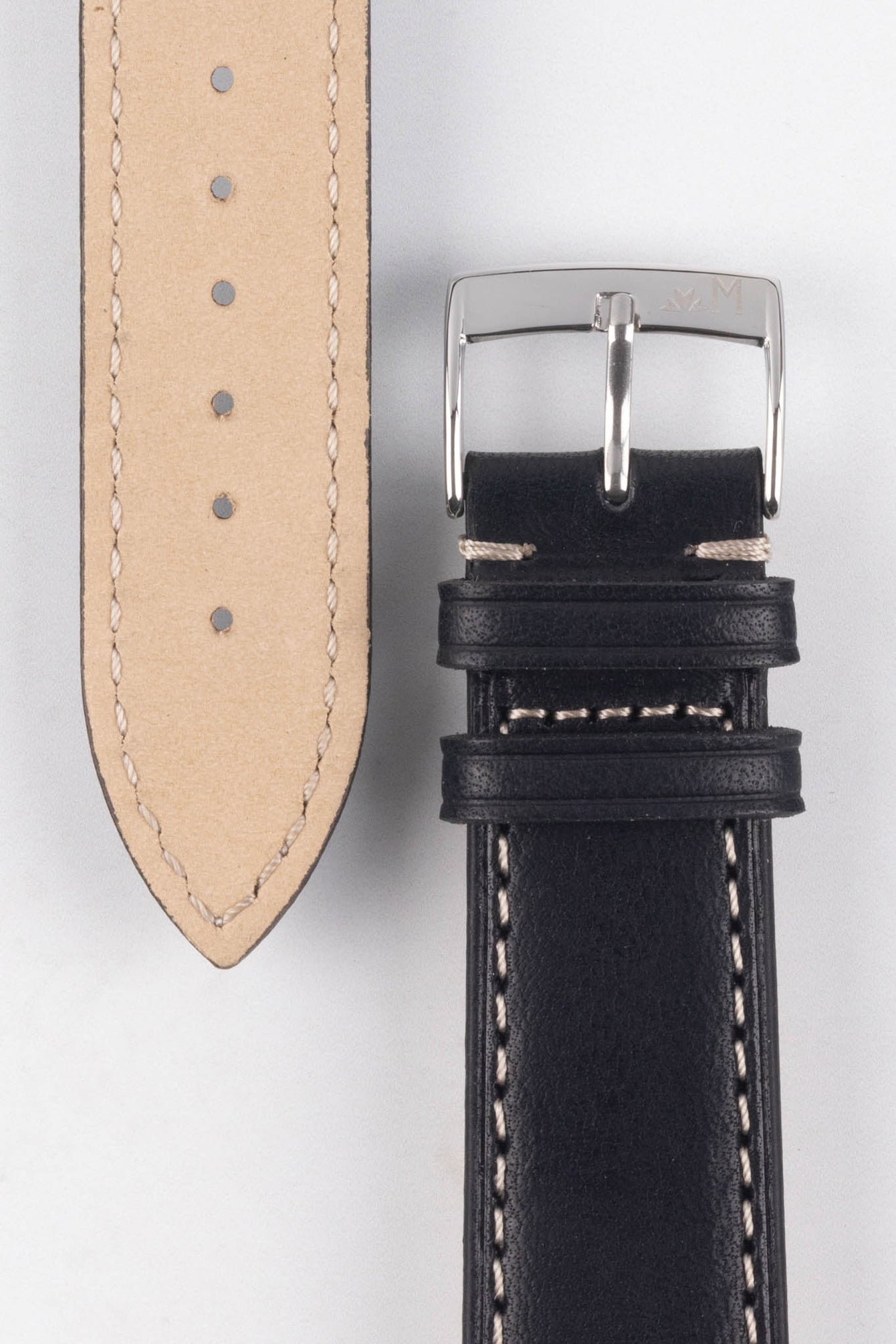 Morellato EL GRECO Calfskin Leather Watch Strap in BLACK