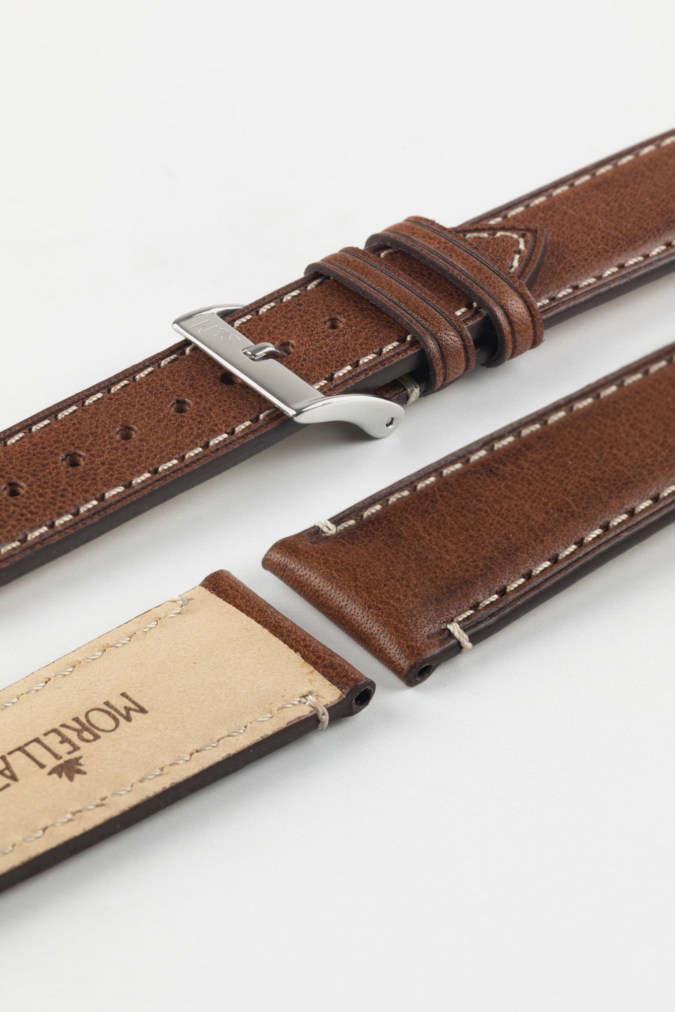 Morellato EL GRECO Calfskin Leather Watch Strap in BROWN