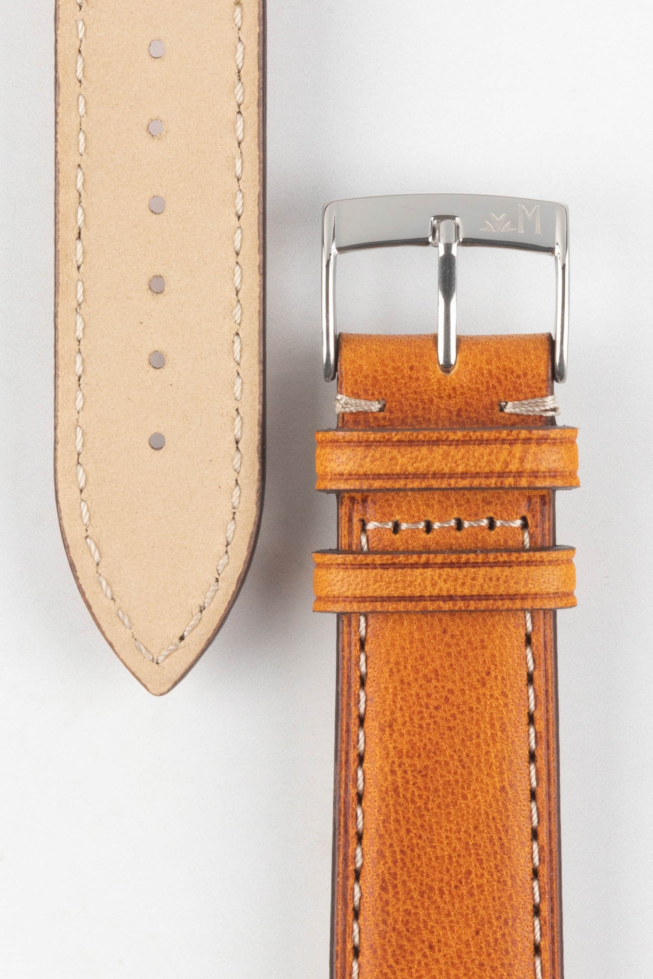 Morellato EL GRECO Calfskin Leather Watch Strap in GOLD BROWN