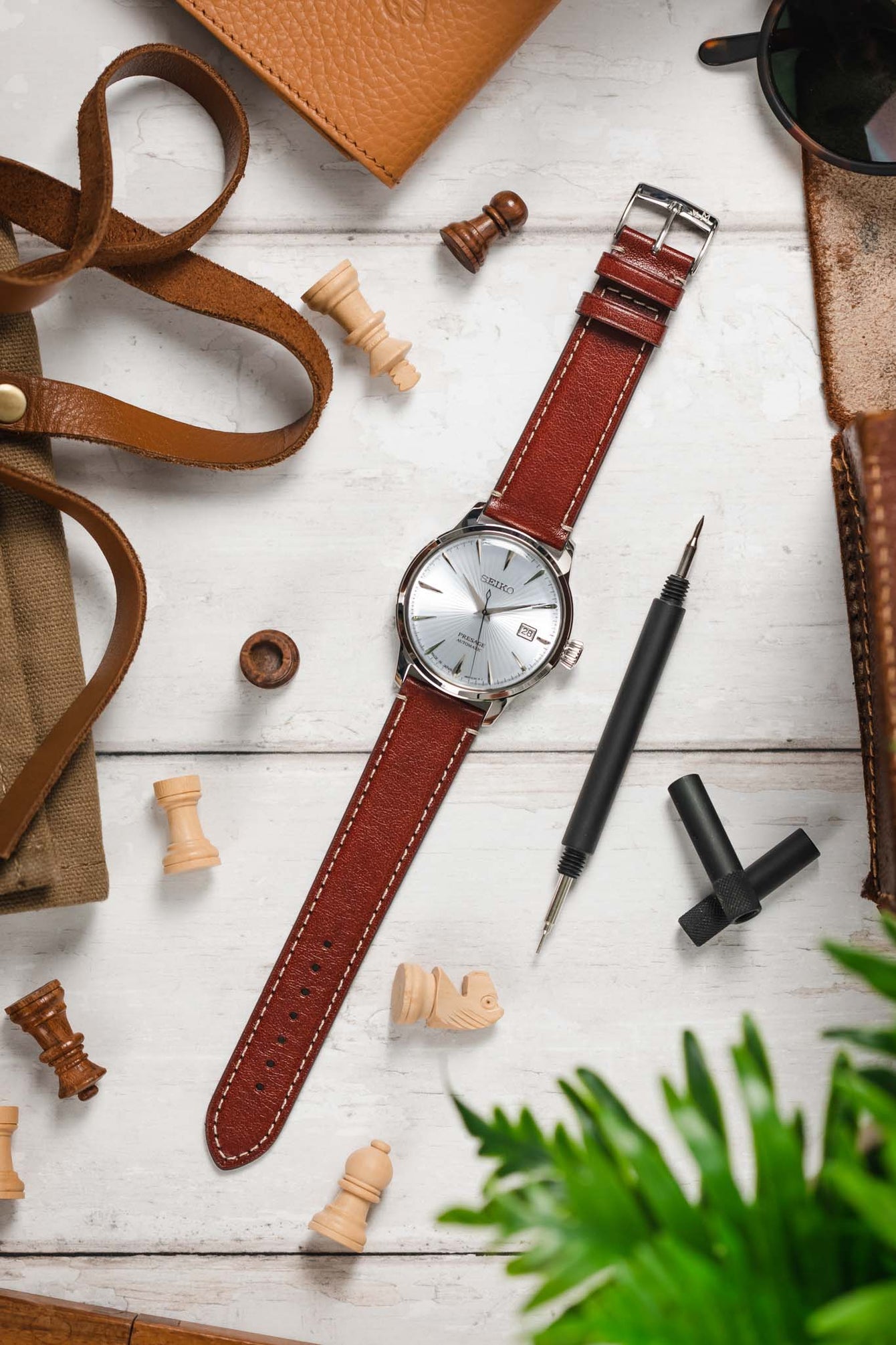 Morellato GAUDÌ Calfskin Leather Watch Strap in GOLD BROWN