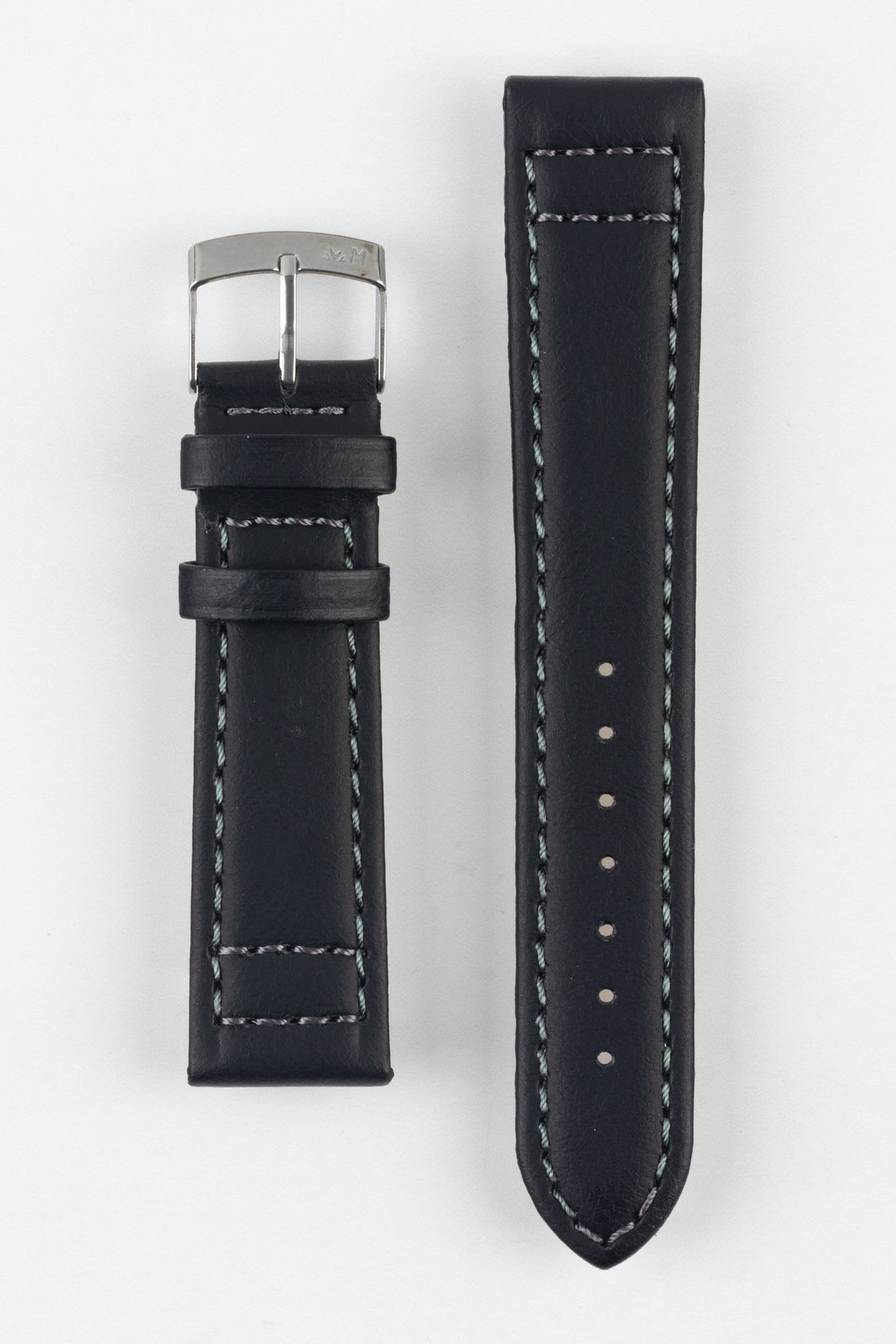 Morellato GINEPRO Buffalo-Grain Vegan Leather Watch Strap in BLACK