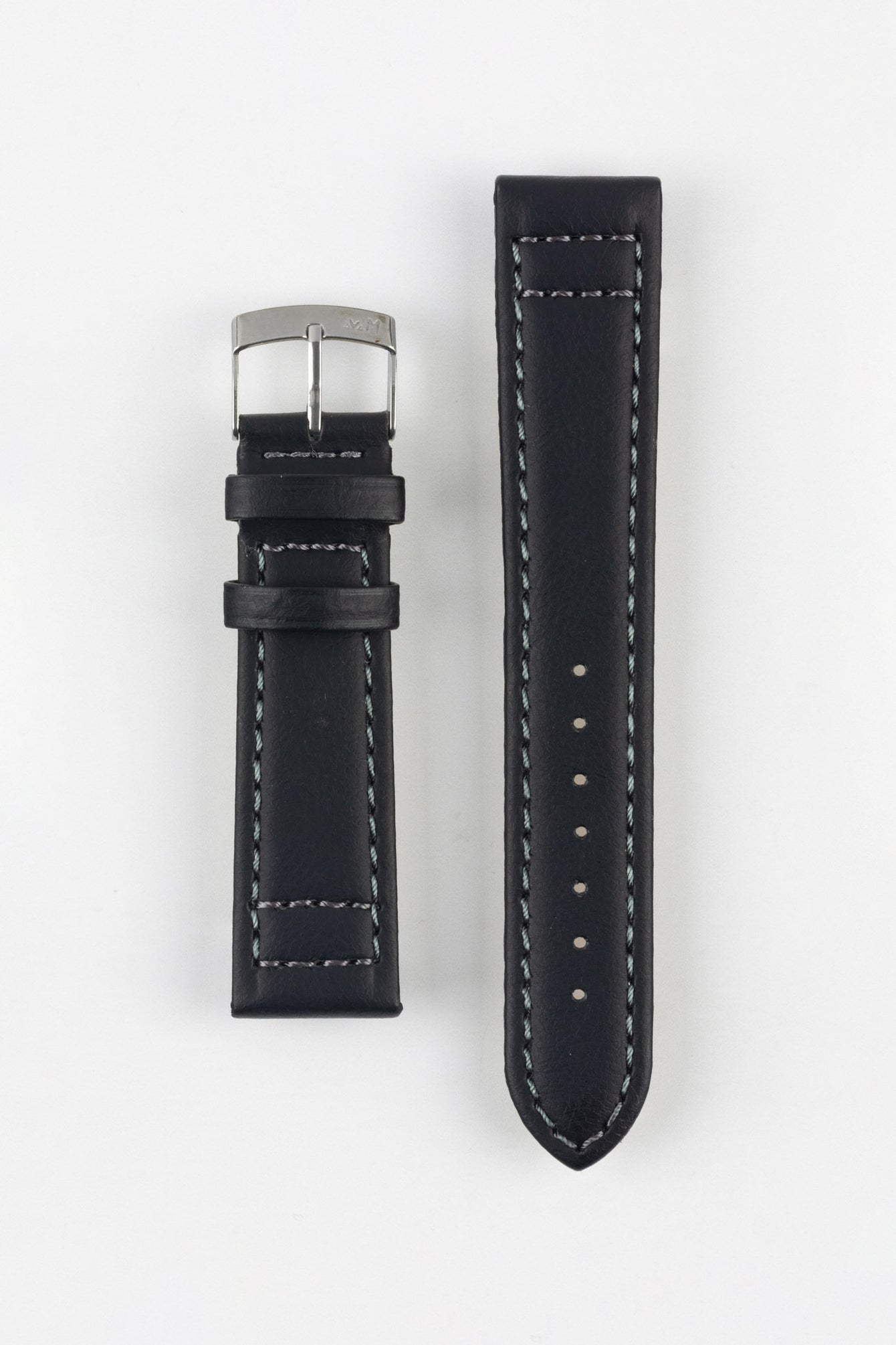 Morellato GINEPRO Buffalo-Grain Vegan Leather Watch Strap in BLACK