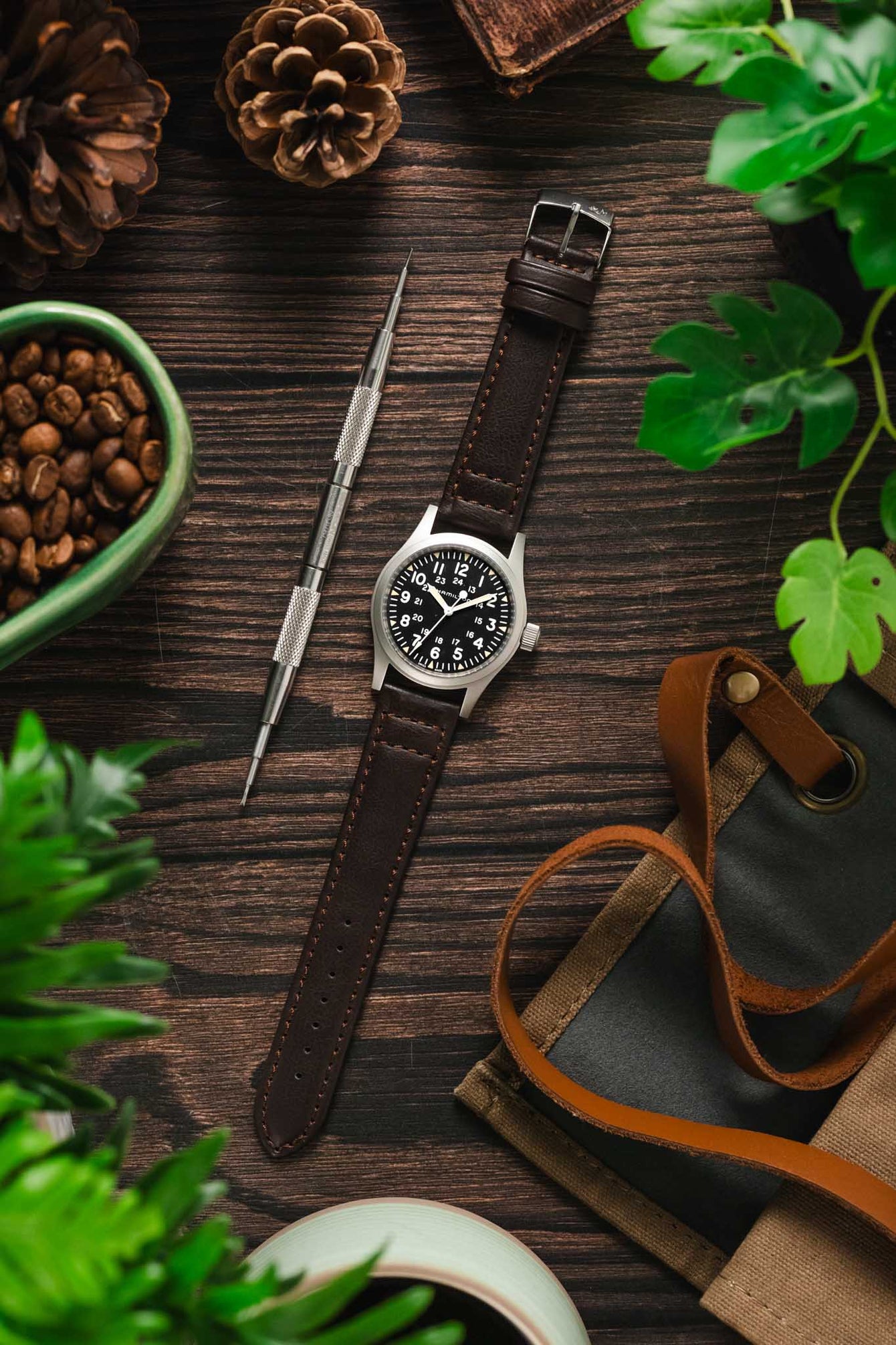 Morellato GINEPRO Buffalo-Grain Vegan Leather Watch Strap in BROWN