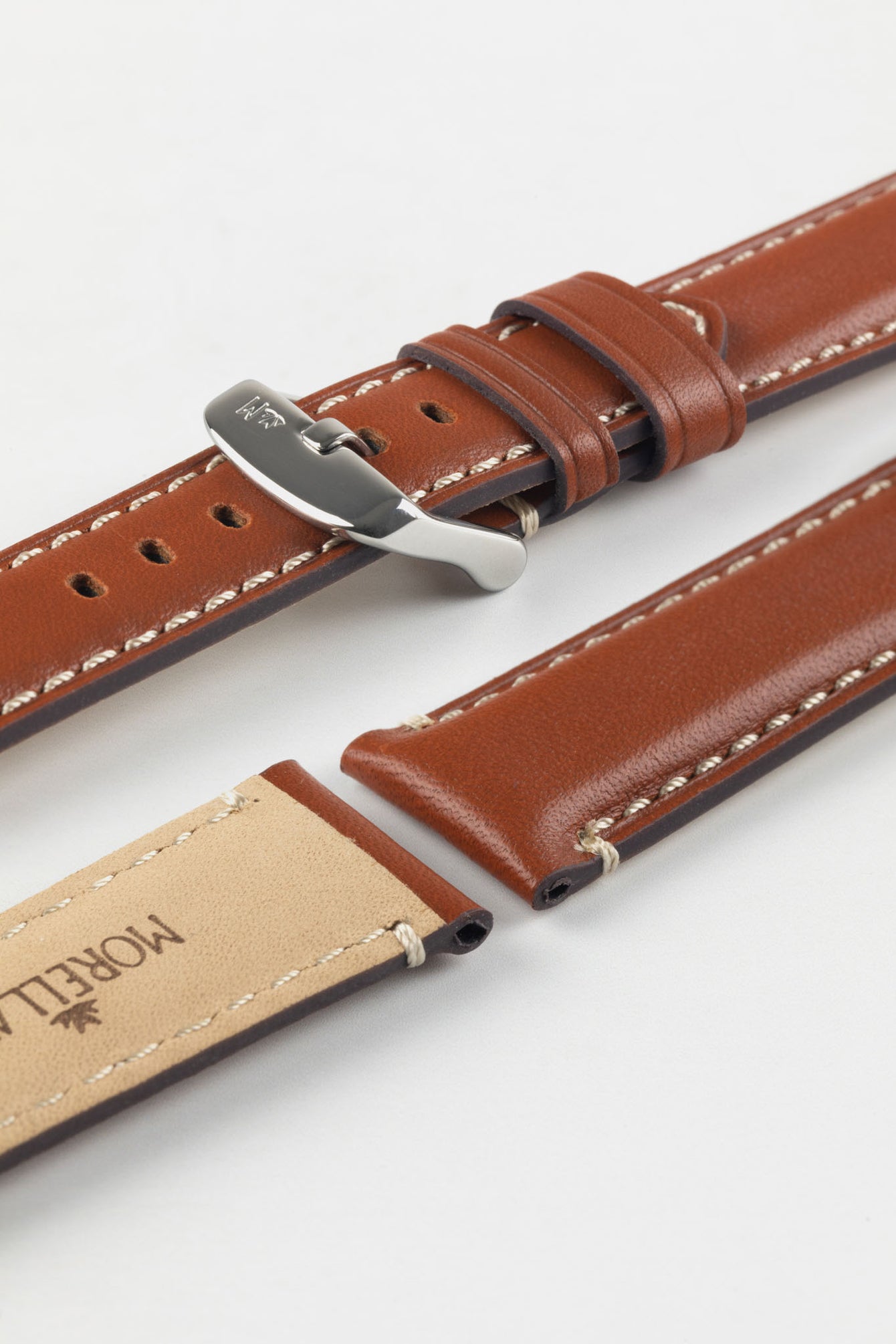 Morellato GIORGIONE Smooth Calfskin Leather Watch Strap in GOLD BROWN