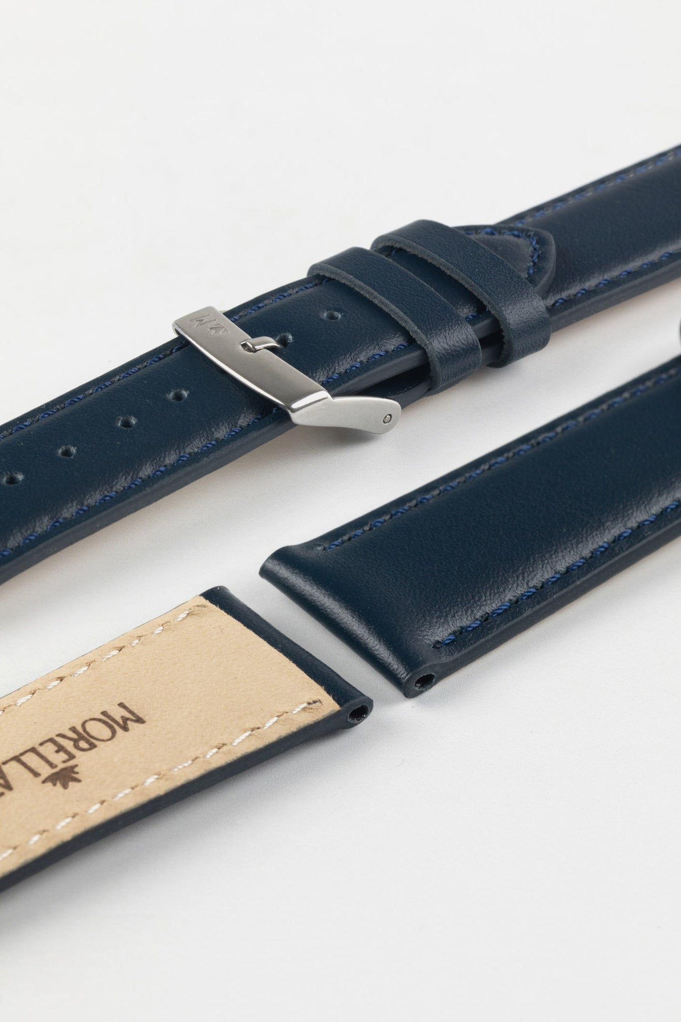 Morellato GRAFIC Calfskin Leather Performance Watch Strap in BLUE