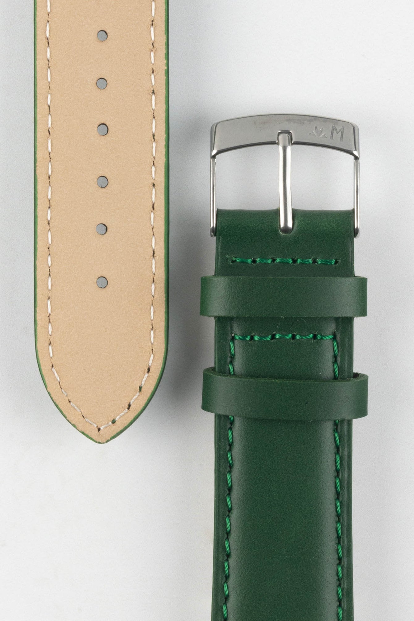 Morellato GRAFIC Calfskin Leather Performance Watch Strap in GREEN