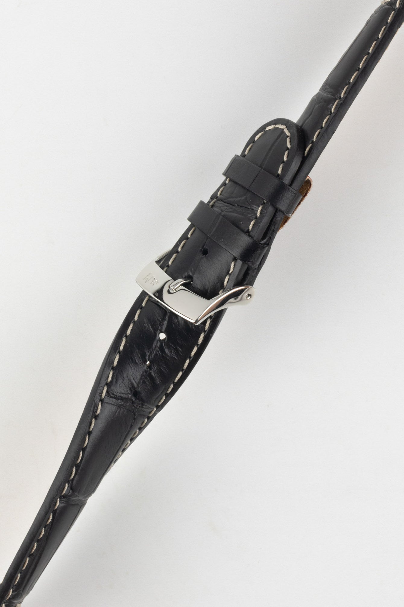 Morellato GUTTUSO Alligator-Embossed Leather Watch Strap in BLACK