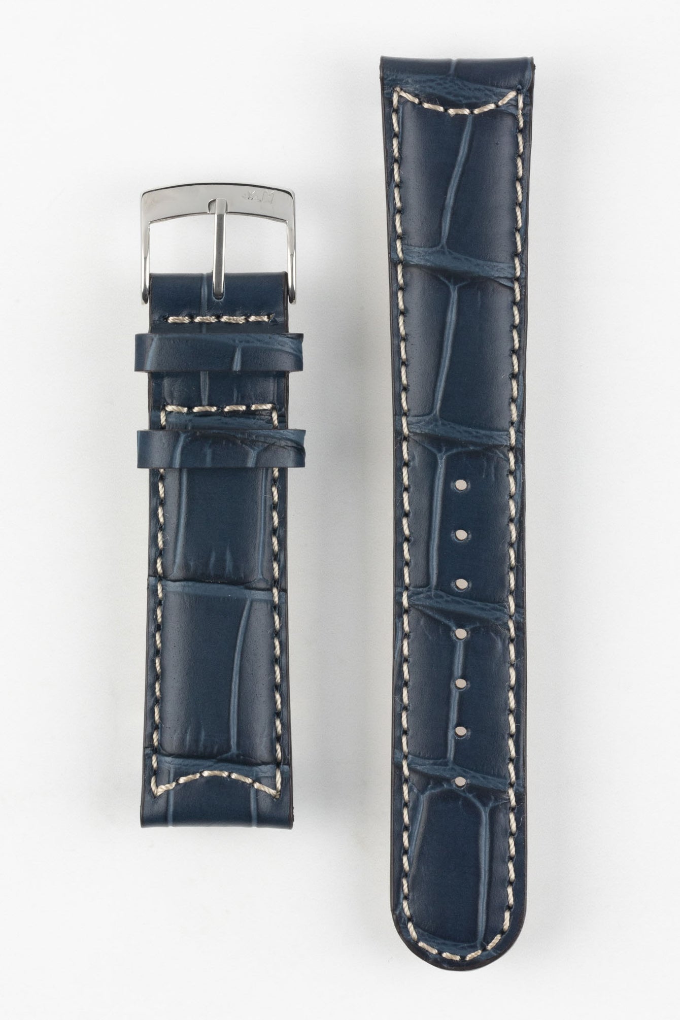 Morellato GUTTUSO Alligator-Embossed Leather Watch Strap in BLUE