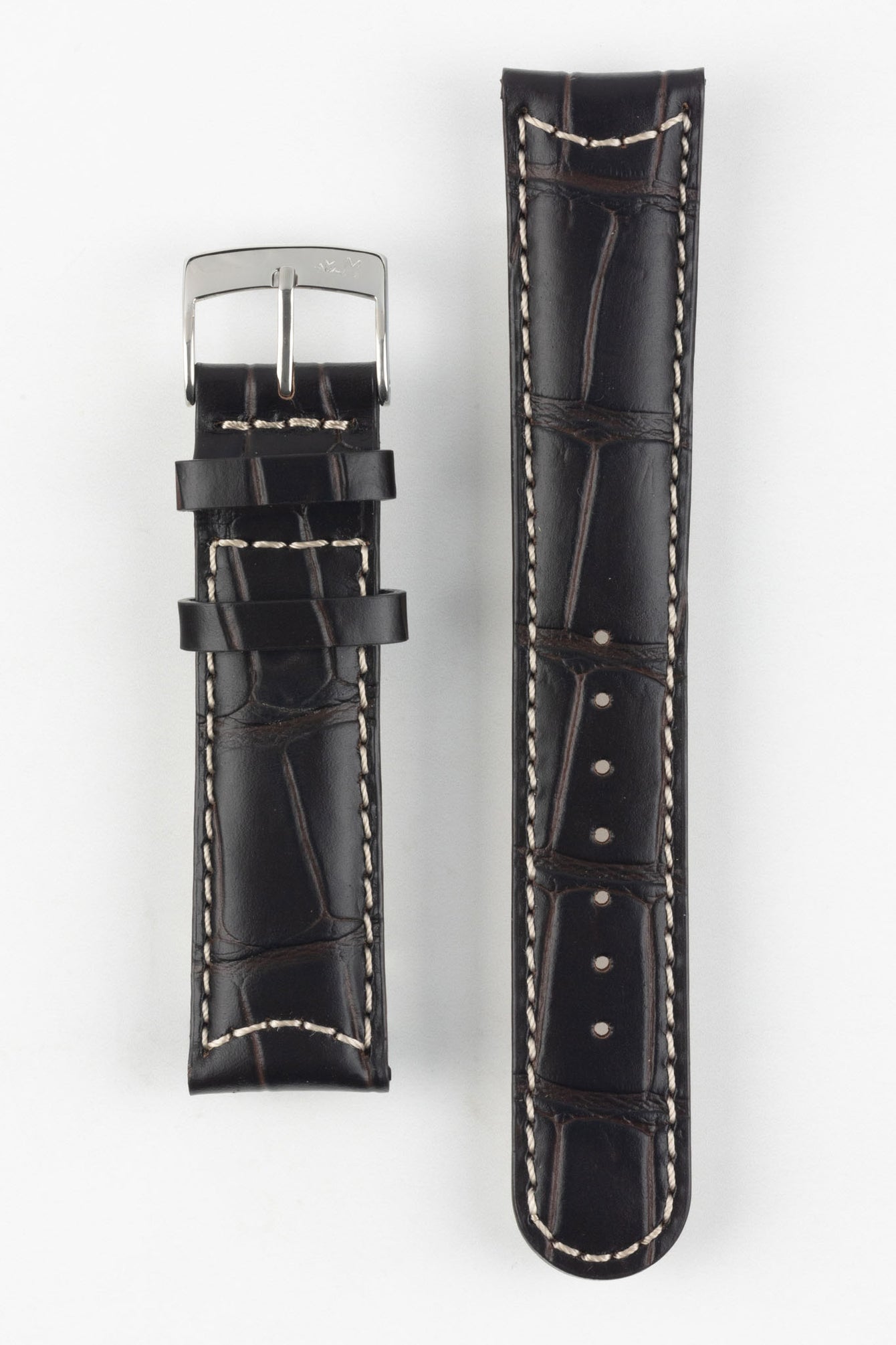 Morellato GUTTUSO Alligator-Embossed Leather Watch Strap in BROWN