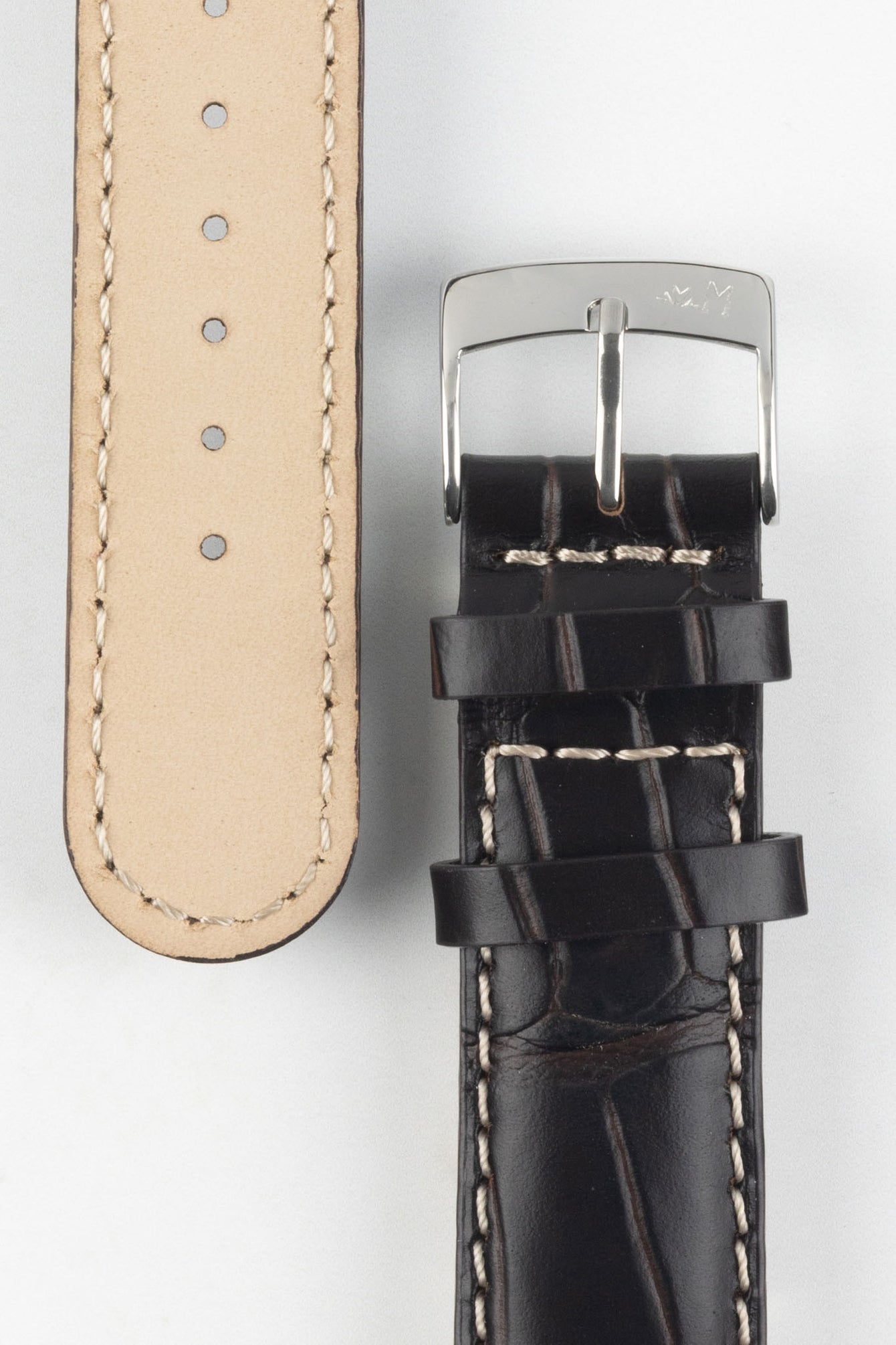 Morellato GUTTUSO Alligator-Embossed Leather Watch Strap in BROWN