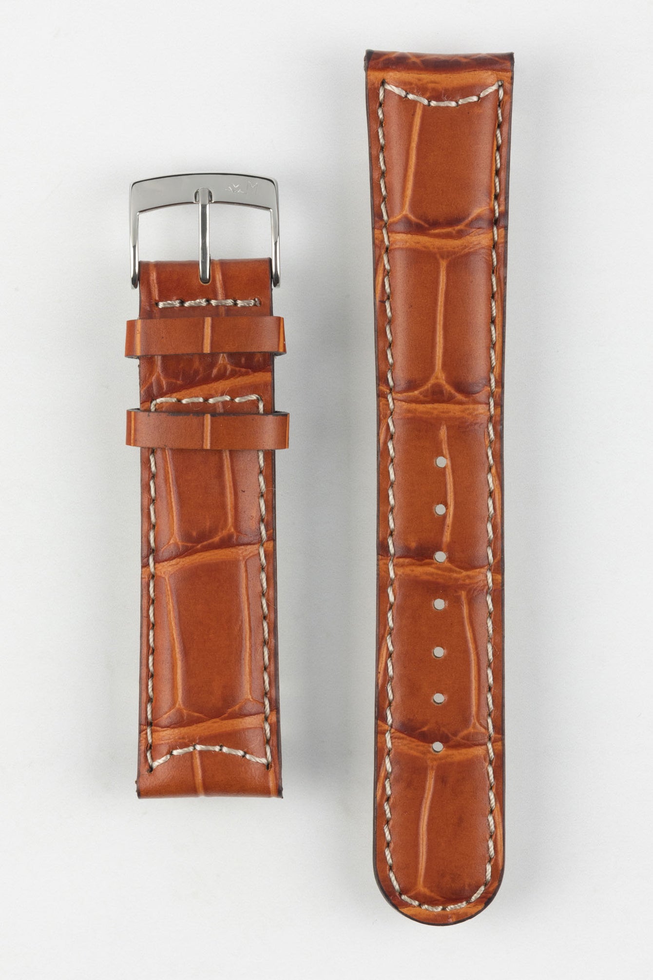 Morellato GUTTUSO Alligator-Embossed Leather Watch Strap in GOLD BROWN