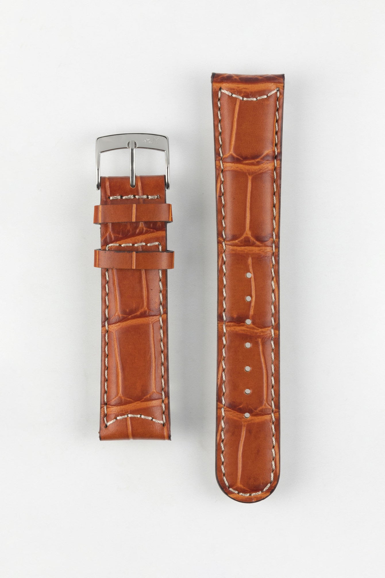 Morellato GUTTUSO Alligator-Embossed Leather Watch Strap in GOLD BROWN