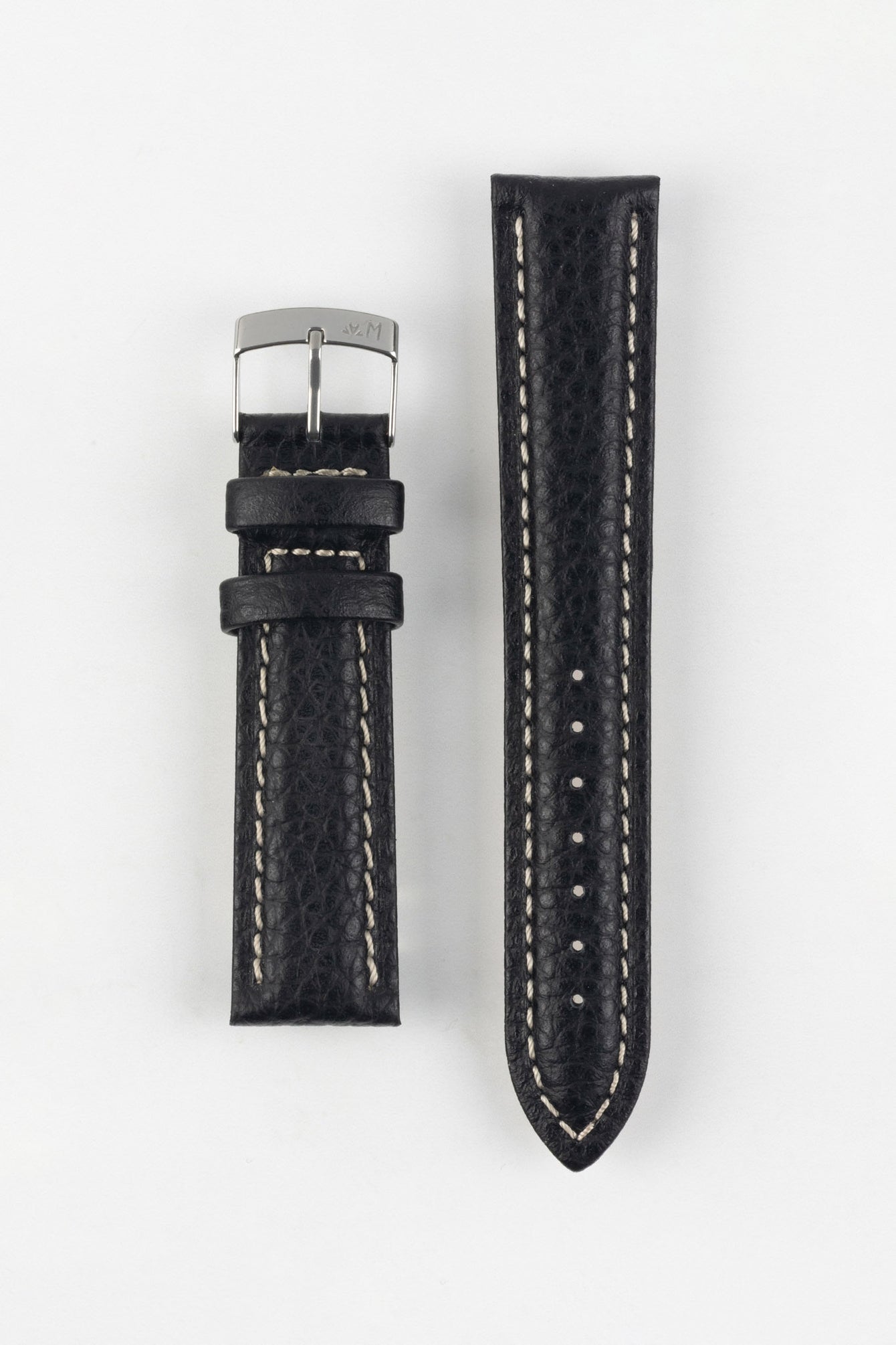 Morellato KUGA Padded Calfskin Leather Watch Strap in BLACK