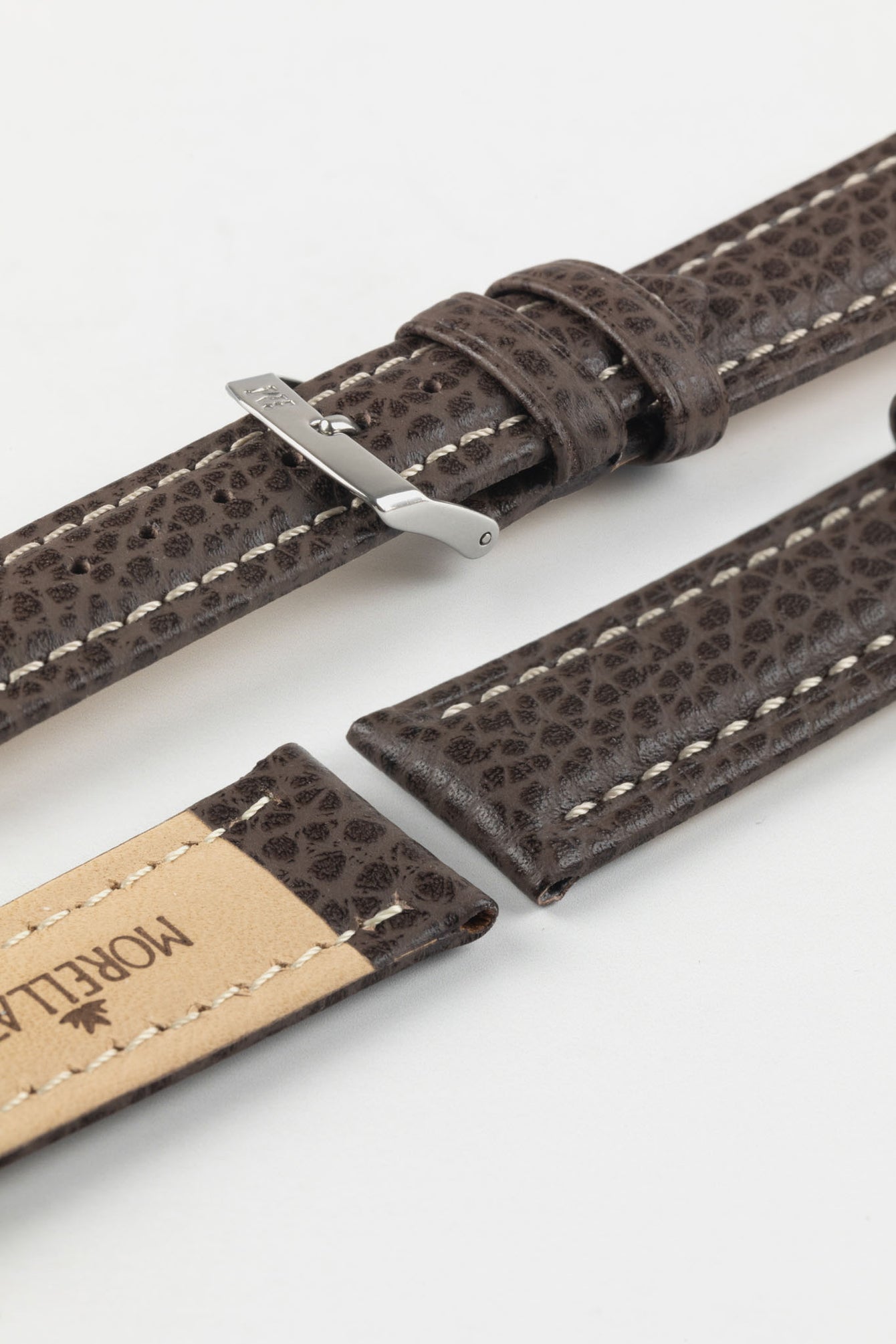 Morellato KUGA Padded Calfskin Leather Watch Strap in DARK BROWN