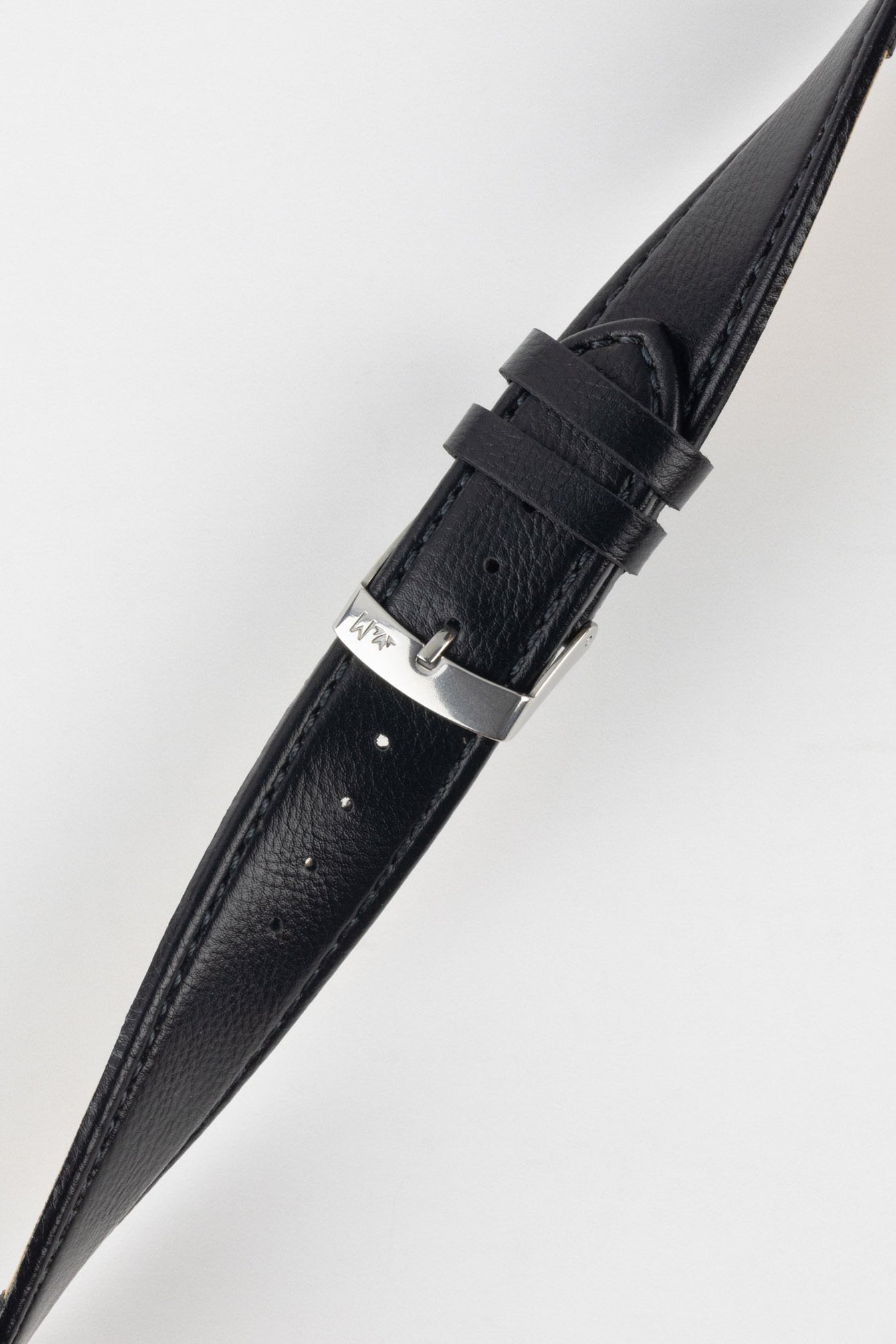 Morellato LAURO Goatskin-Grain Vegan Leather Watch Strap in BLACK