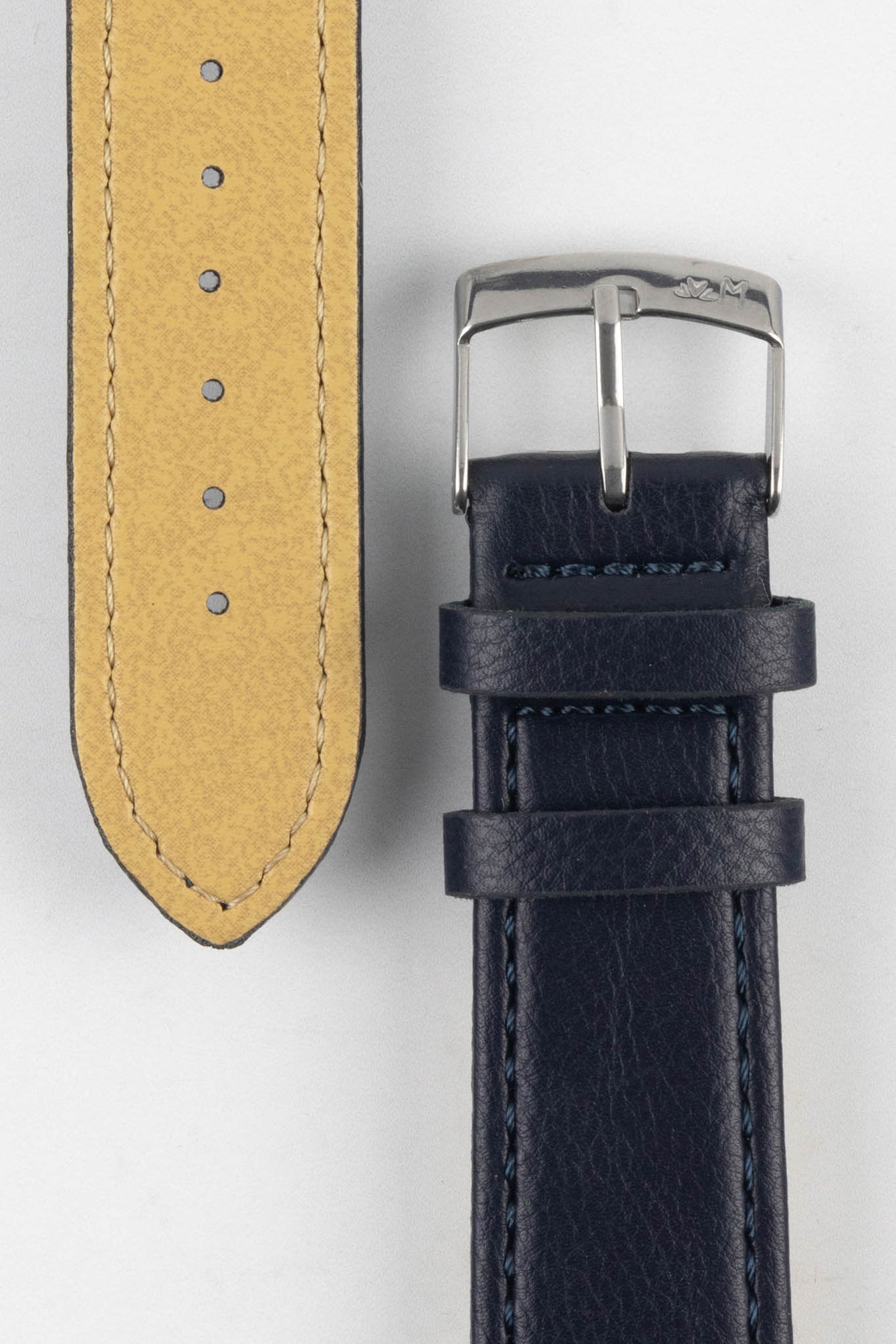 Morellato LAURO Goatskin-Grain Vegan Leather Watch Strap in BLUE