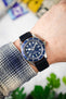 Morellato LAURO Goatskin-Grain Vegan Leather Watch Strap in BLUE