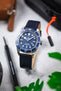 Morellato LAURO Goatskin-Grain Vegan Leather Watch Strap in BLUE