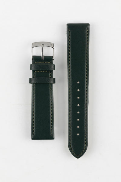 Morellato LAURO Goatskin-Grain Vegan Leather Watch Strap in DARK GREEN