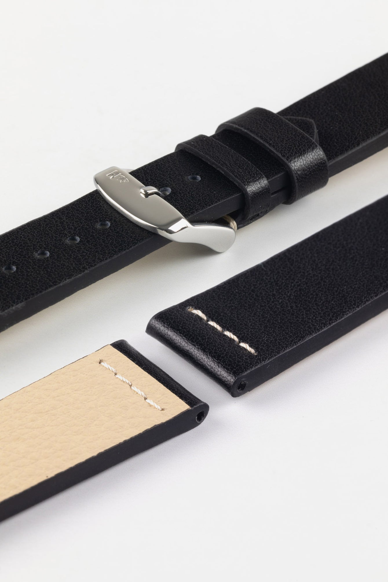 Morellato PAROS Recycled Leather-Fibre Watch Strap in BLACK