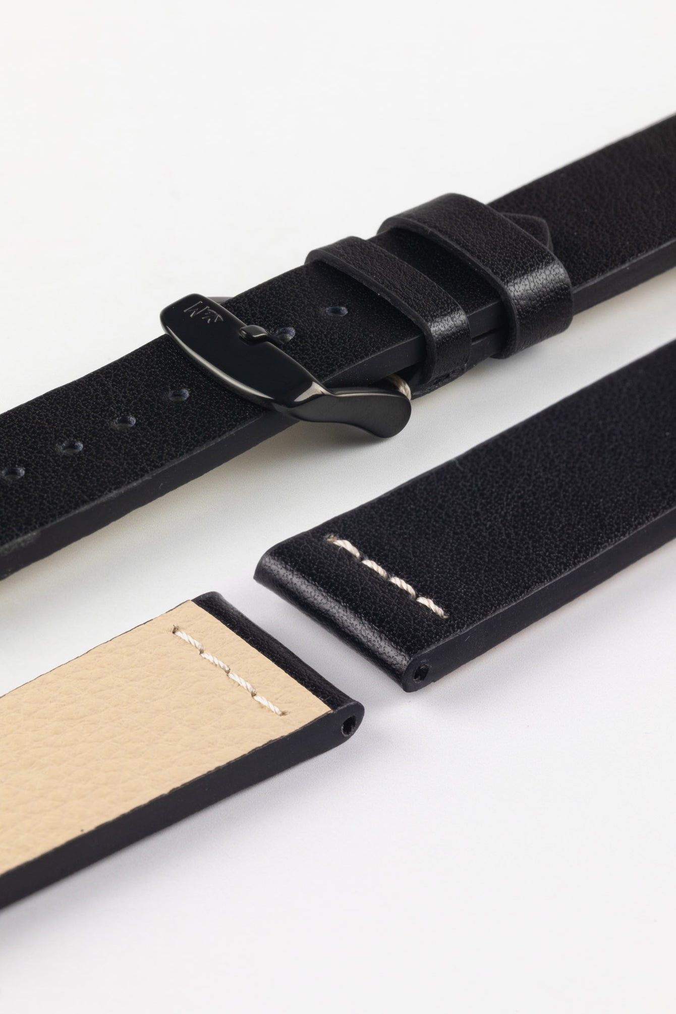 Morellato PAROS Recycled Leather-Fibre Watch Strap in BLACK