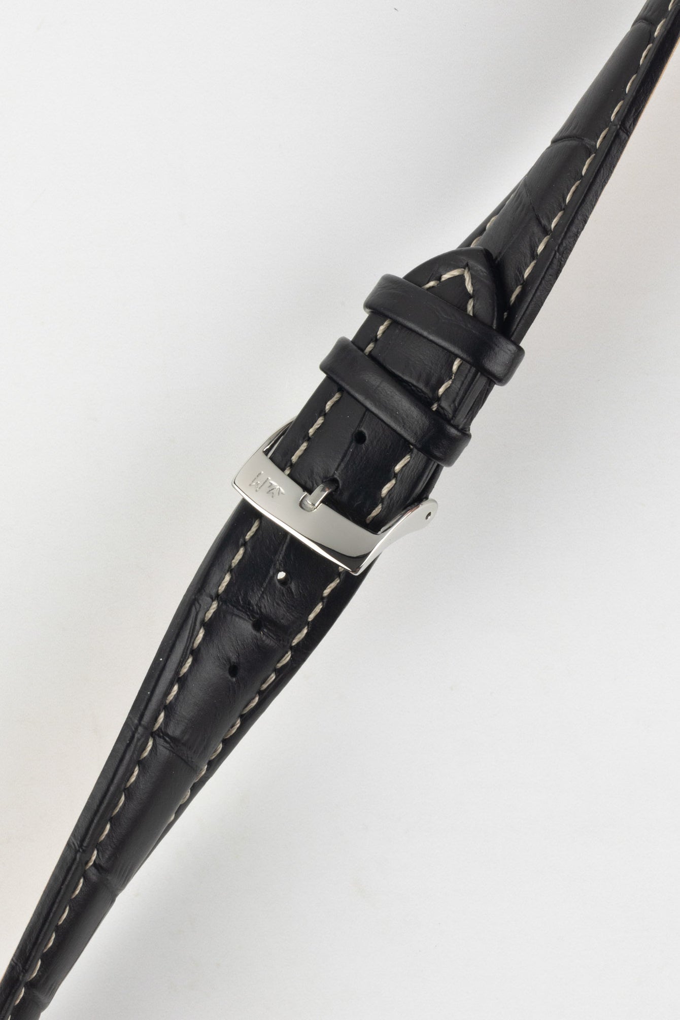 Morellato PLUS Alligator-Embossed Calfskin Leather Watch Strap in BLACK