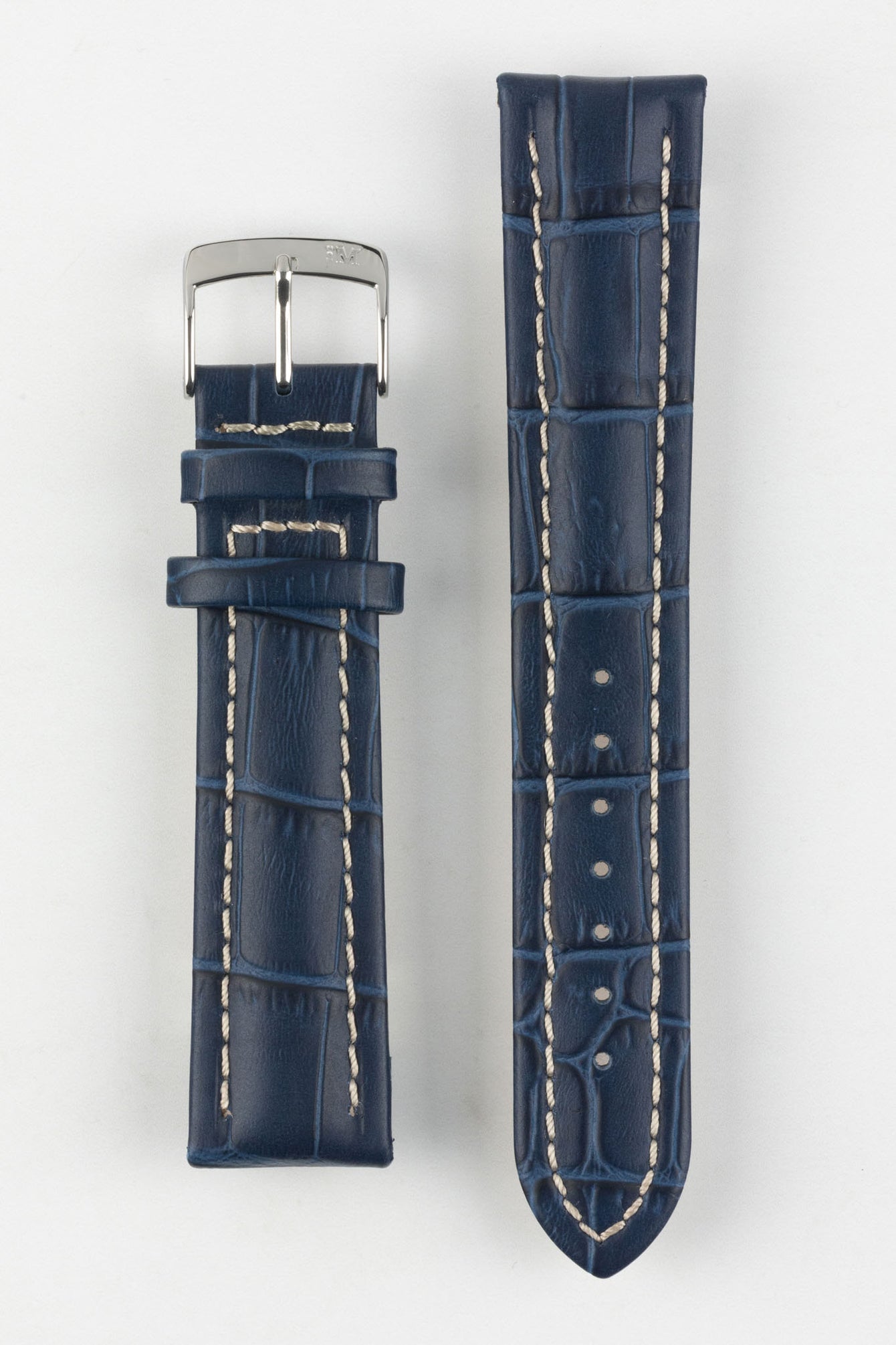 Morellato PLUS Alligator-Embossed Calfskin Leather Watch Strap in BLUE