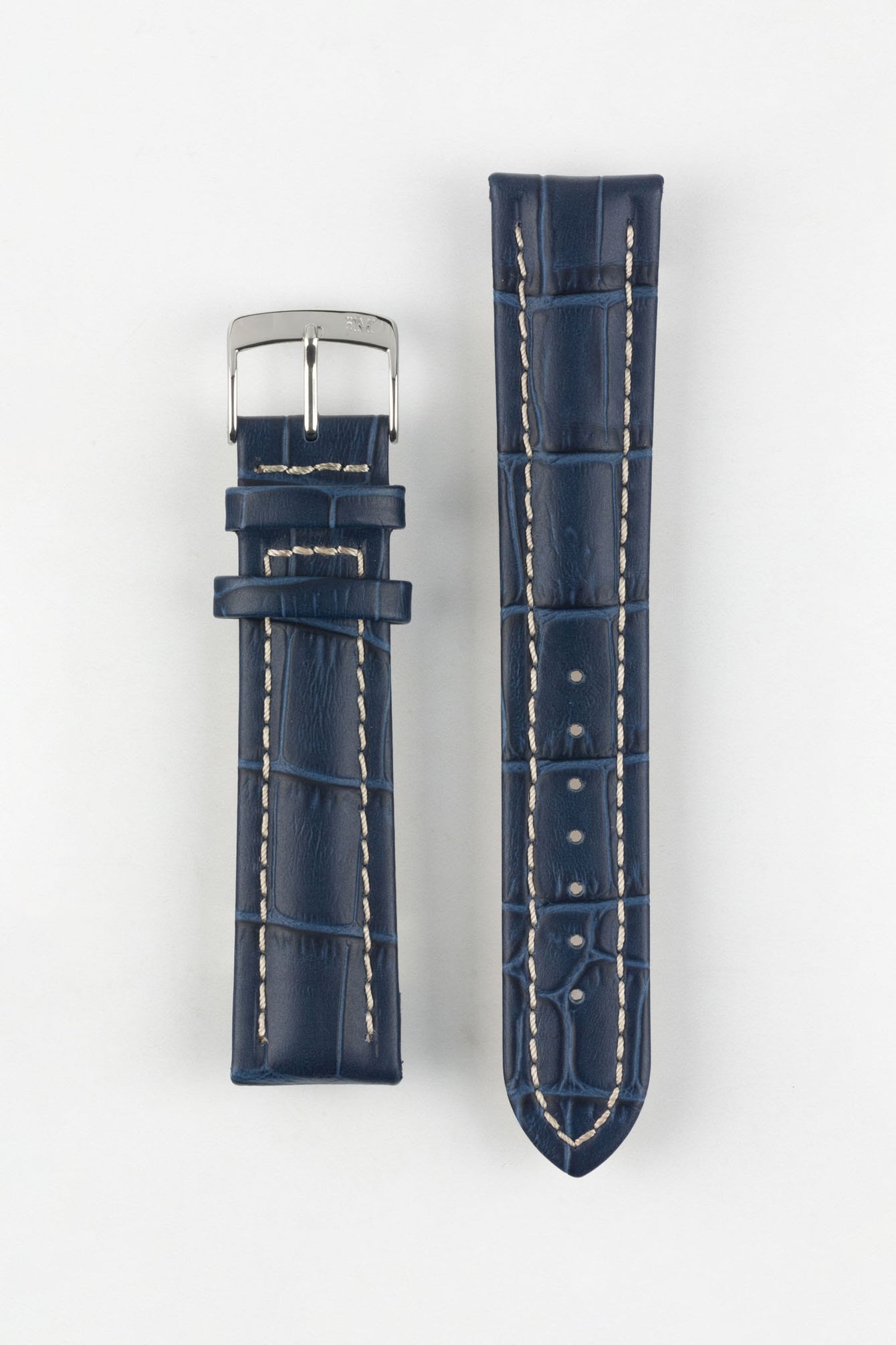 Morellato PLUS Alligator-Embossed Calfskin Leather Watch Strap in BLUE