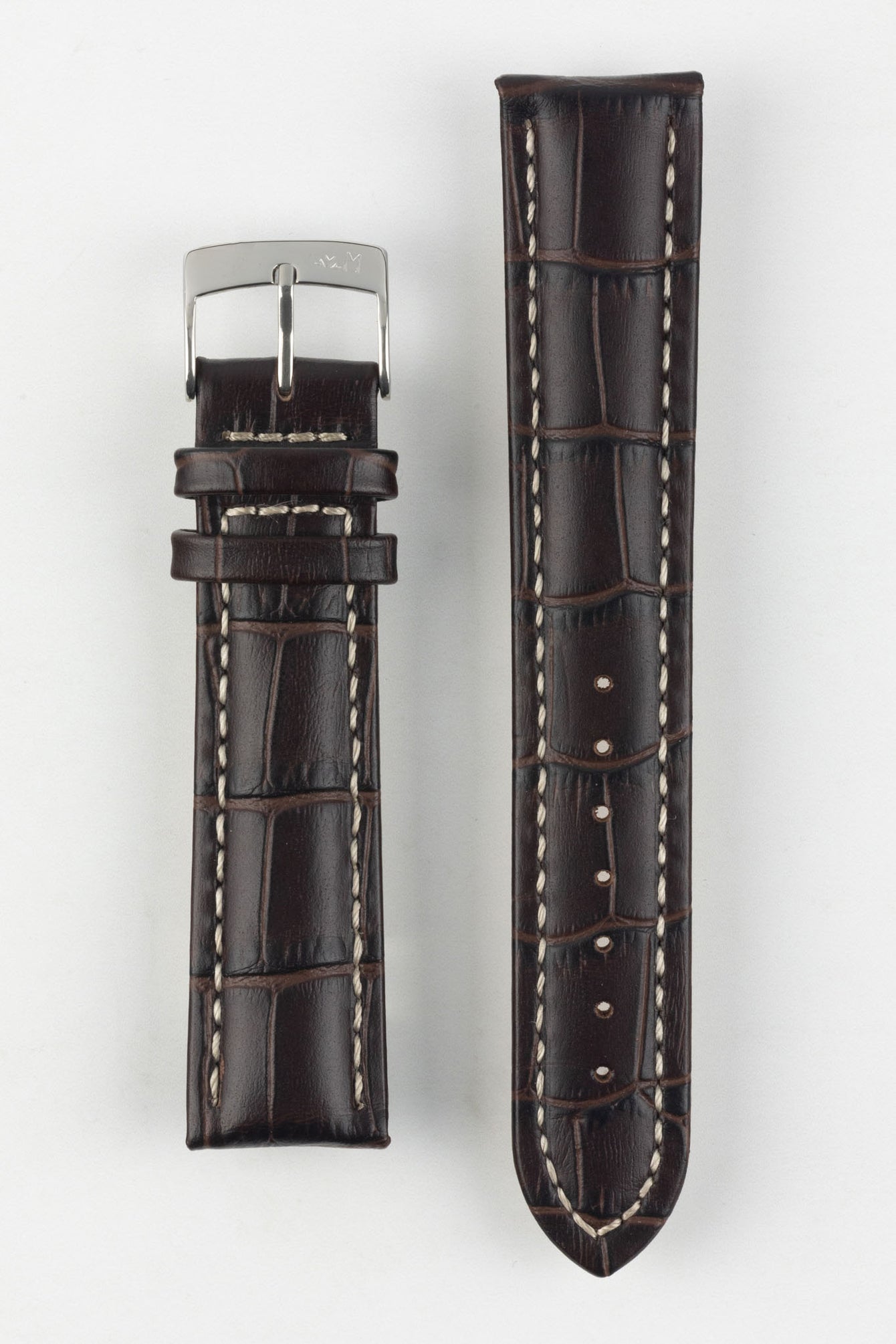 Morellato PLUS Alligator-Embossed Calfskin Leather Watch Strap in BROWN