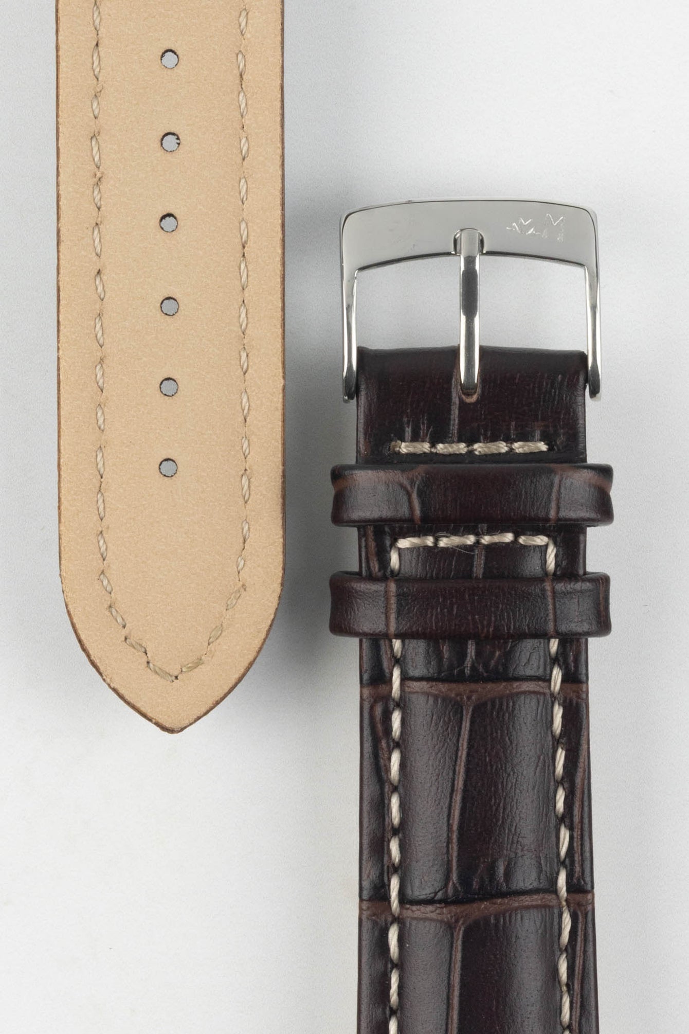 Morellato PLUS Alligator-Embossed Calfskin Leather Watch Strap in BROWN