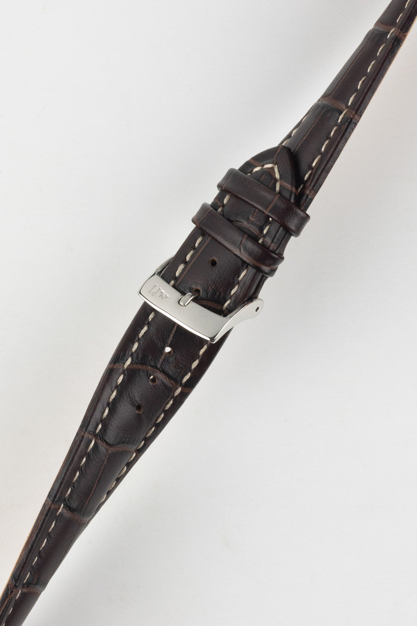 Morellato PLUS Alligator-Embossed Calfskin Leather Watch Strap in BROWN