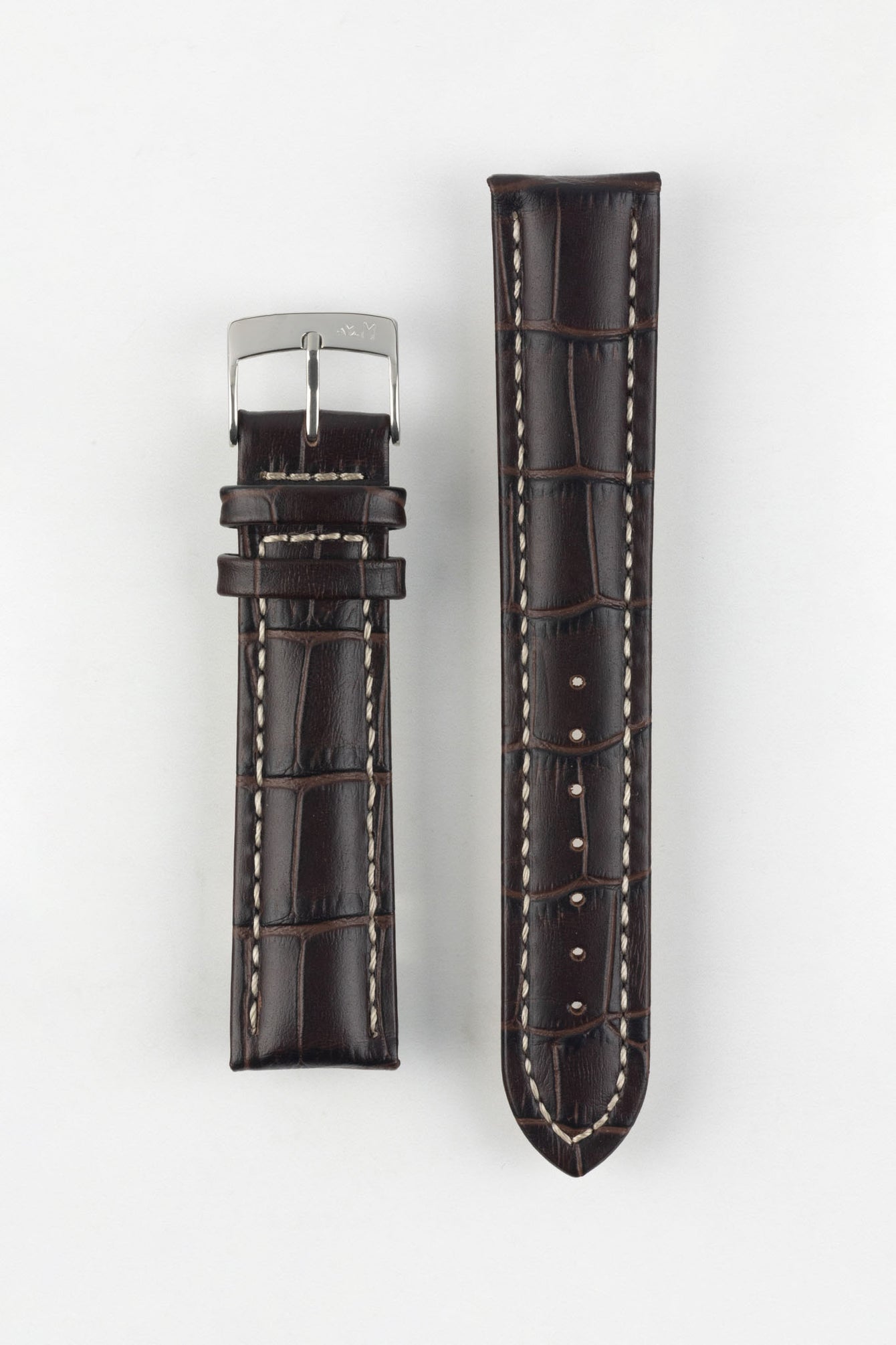 Morellato PLUS Alligator-Embossed Calfskin Leather Watch Strap in BROWN