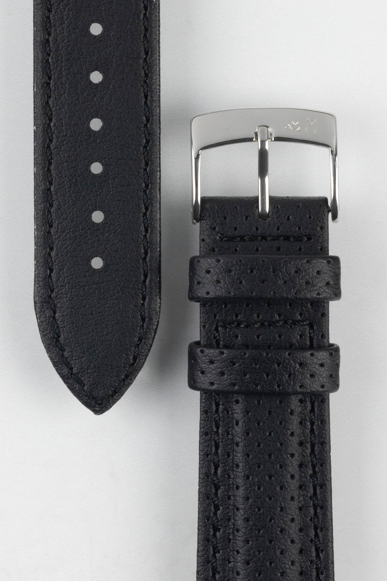 Morellato RACE Motorsport Microfibre Watch Strap in BLACK with BLACK Stitch