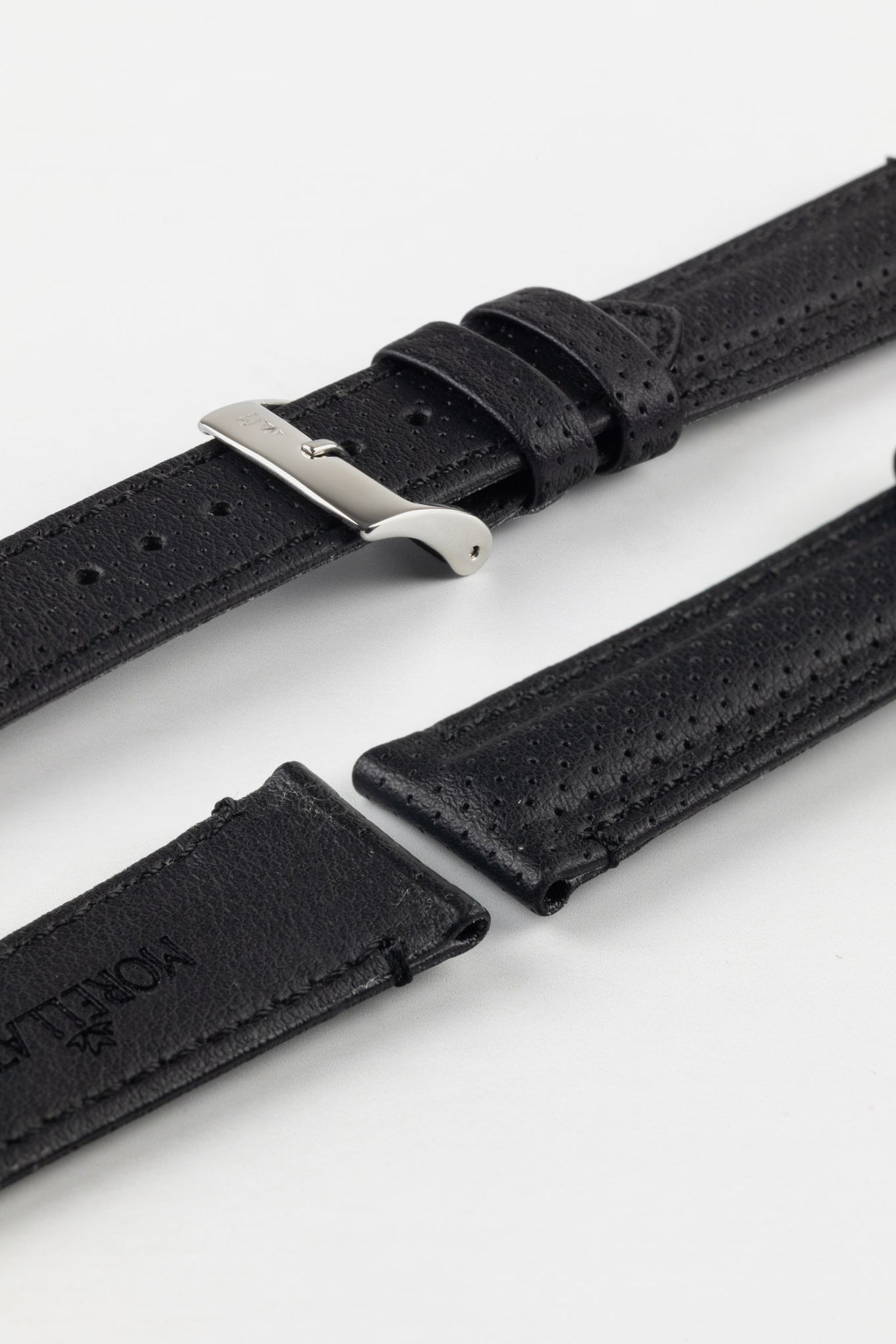 Morellato RACE Motorsport Microfibre Watch Strap in BLACK with BLACK Stitch