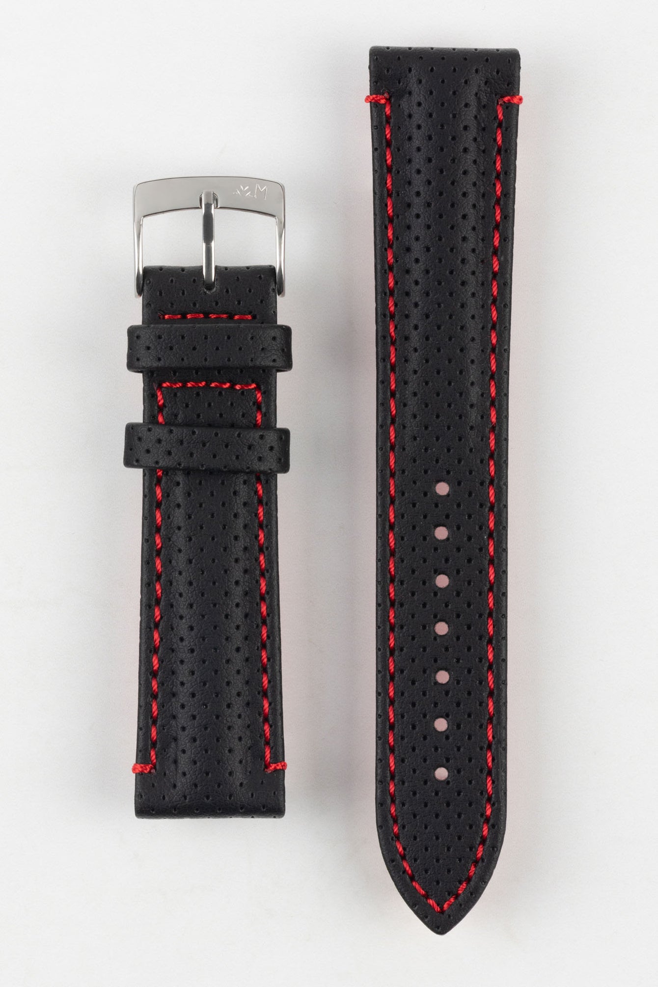 Morellato RACE Motorsport Microfibre Watch Strap in BLACK with RED Stitch