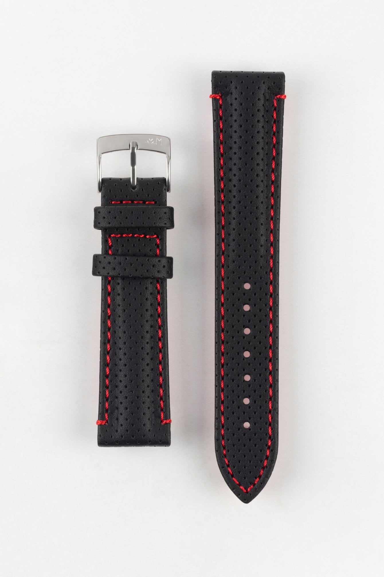 Morellato RACE Motorsport Microfibre Watch Strap in BLACK with RED Stitch