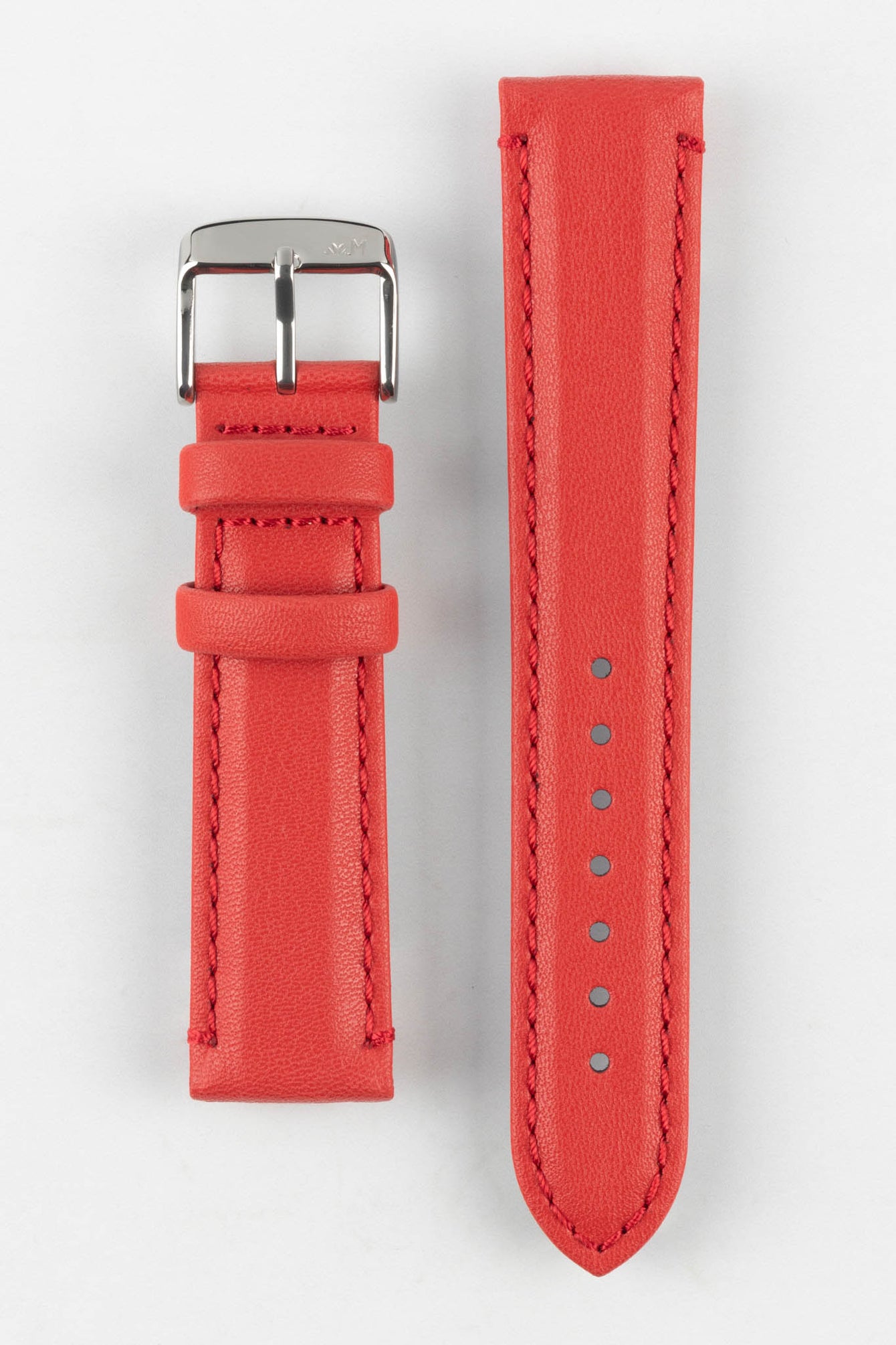 Morellato ROWING Water-Resistant Calfskin Leather Watch Strap in RED