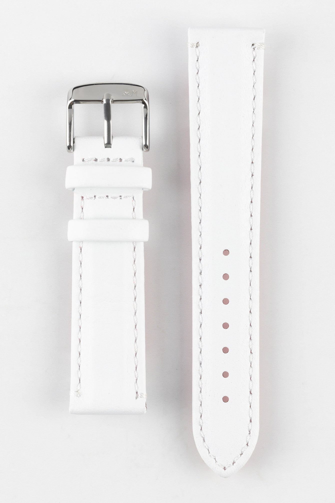 Morellato ROWING Water-Resistant Calfskin Leather Watch Strap in WHITE