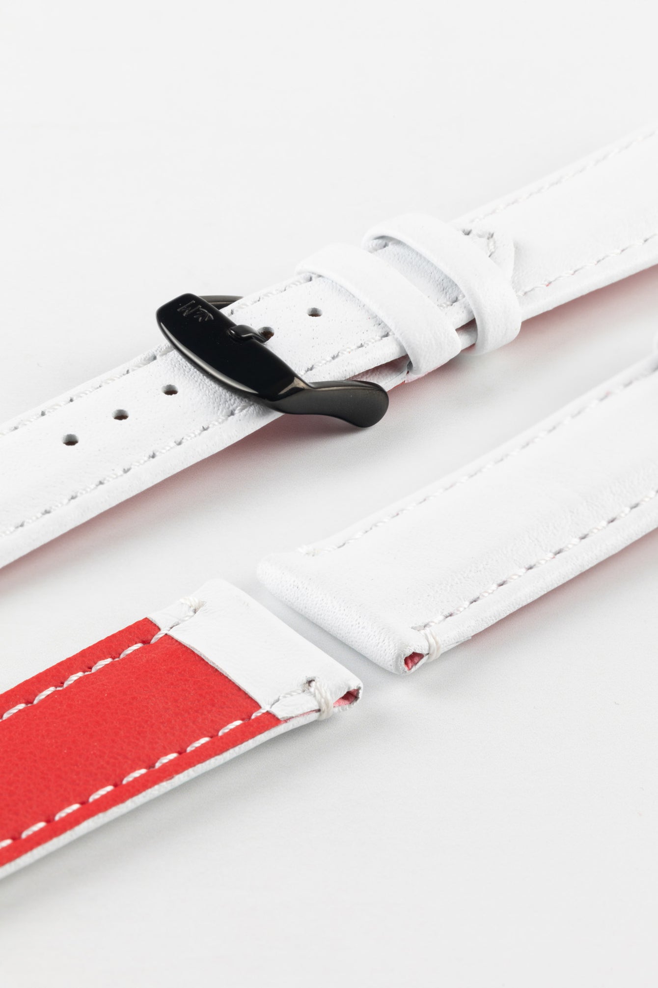 Morellato ROWING Water-Resistant Calfskin Leather Watch Strap in WHITE