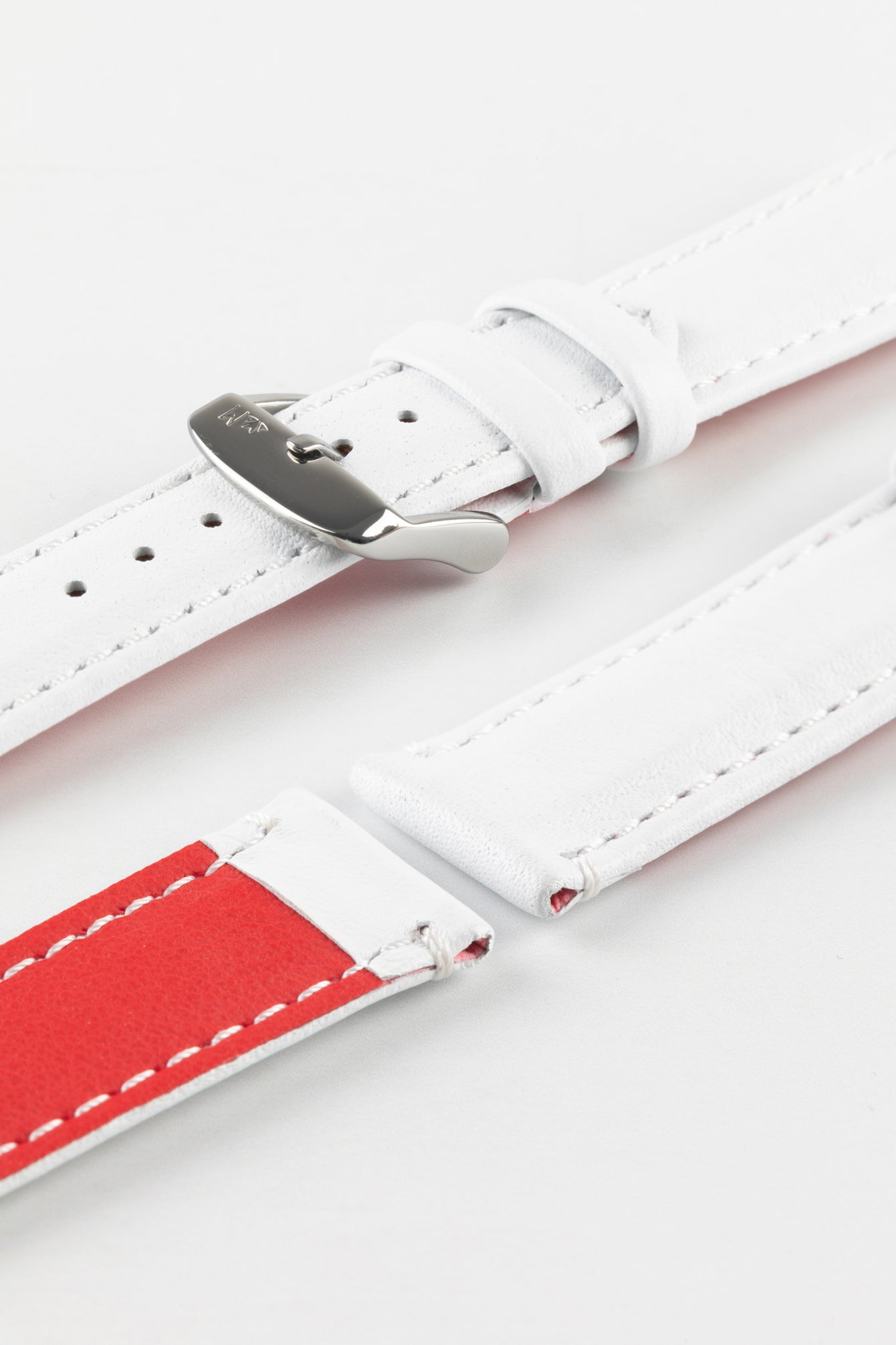 Morellato ROWING Water-Resistant Calfskin Leather Watch Strap in WHITE