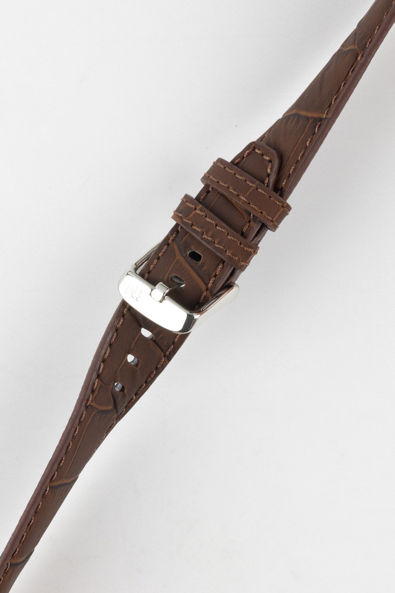 Morellato SOCCER Alligator-Embossed Calfskin Leather Watch Strap in BROWN