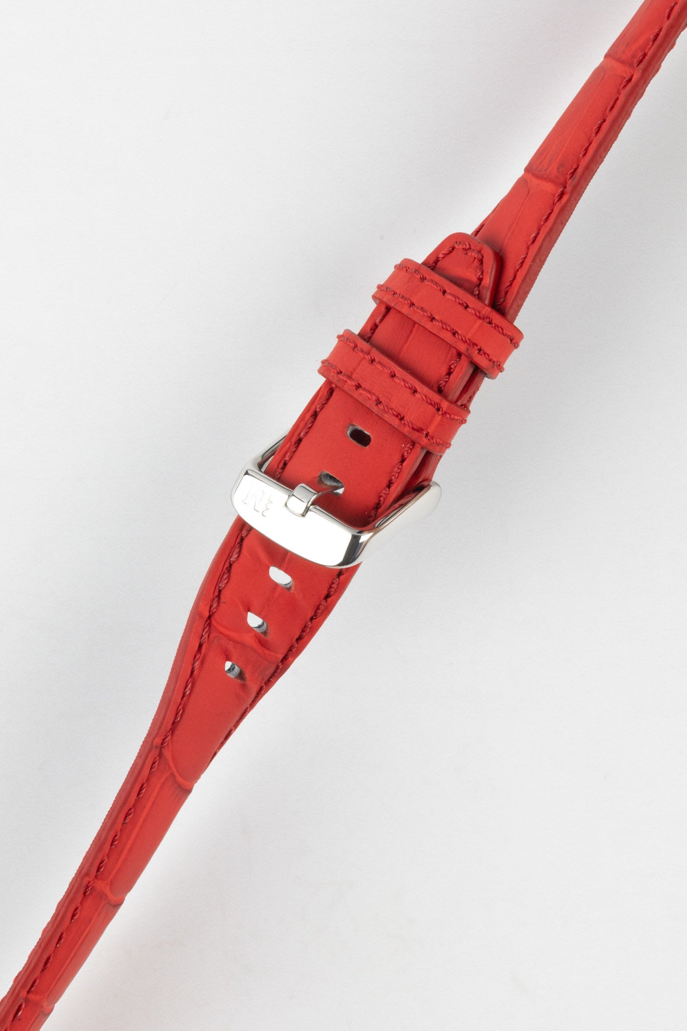 Morellato SOCCER Alligator-Embossed Calfskin Leather Watch Strap in RED