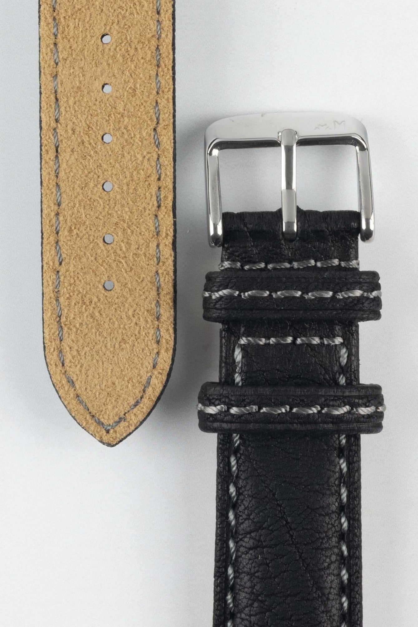 Morellato TINTORETTO Genuine Deerskin Leather Watch Strap in BLACK