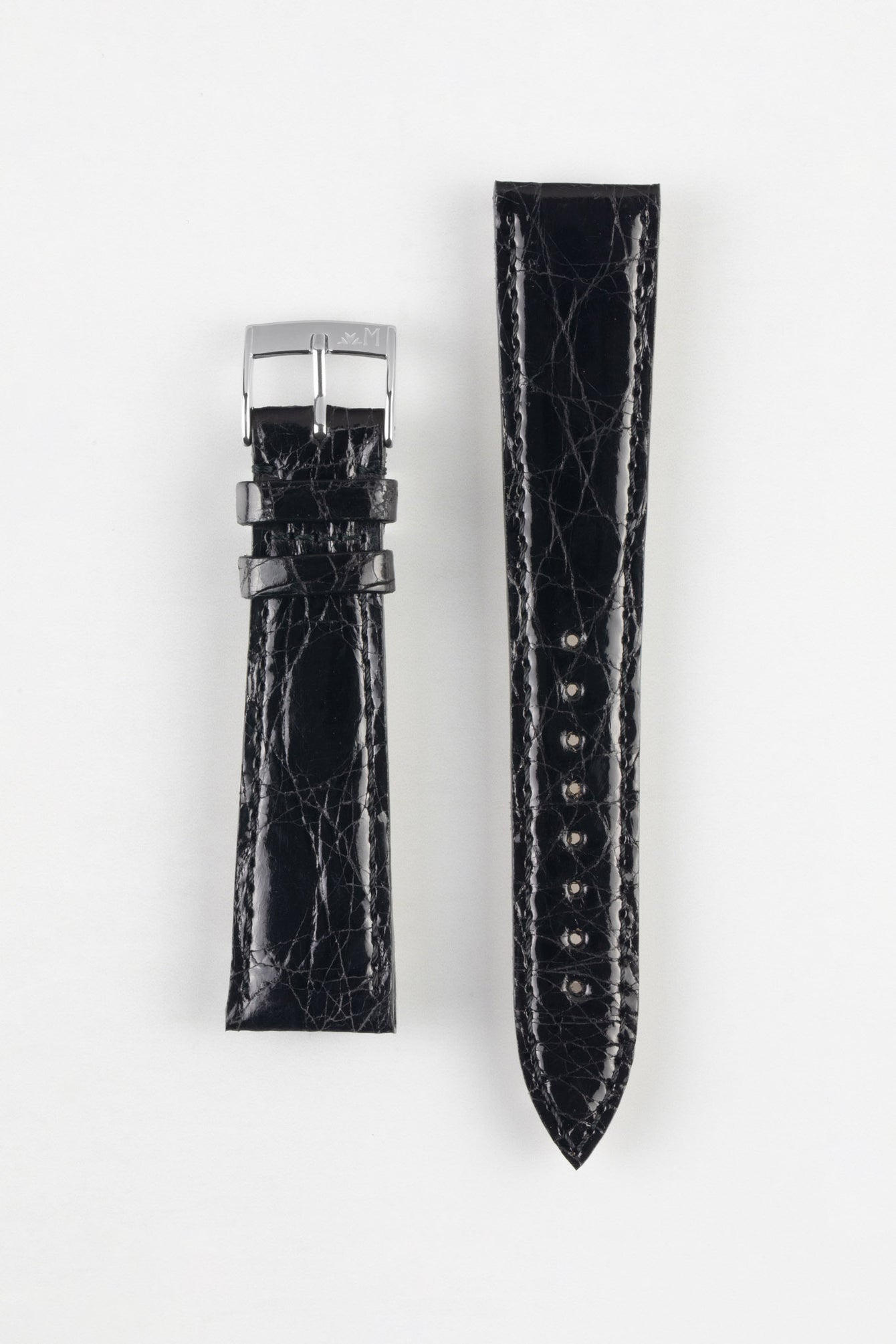 Morellato TRACY Genuine Crocodile Watch Strap in BLACK