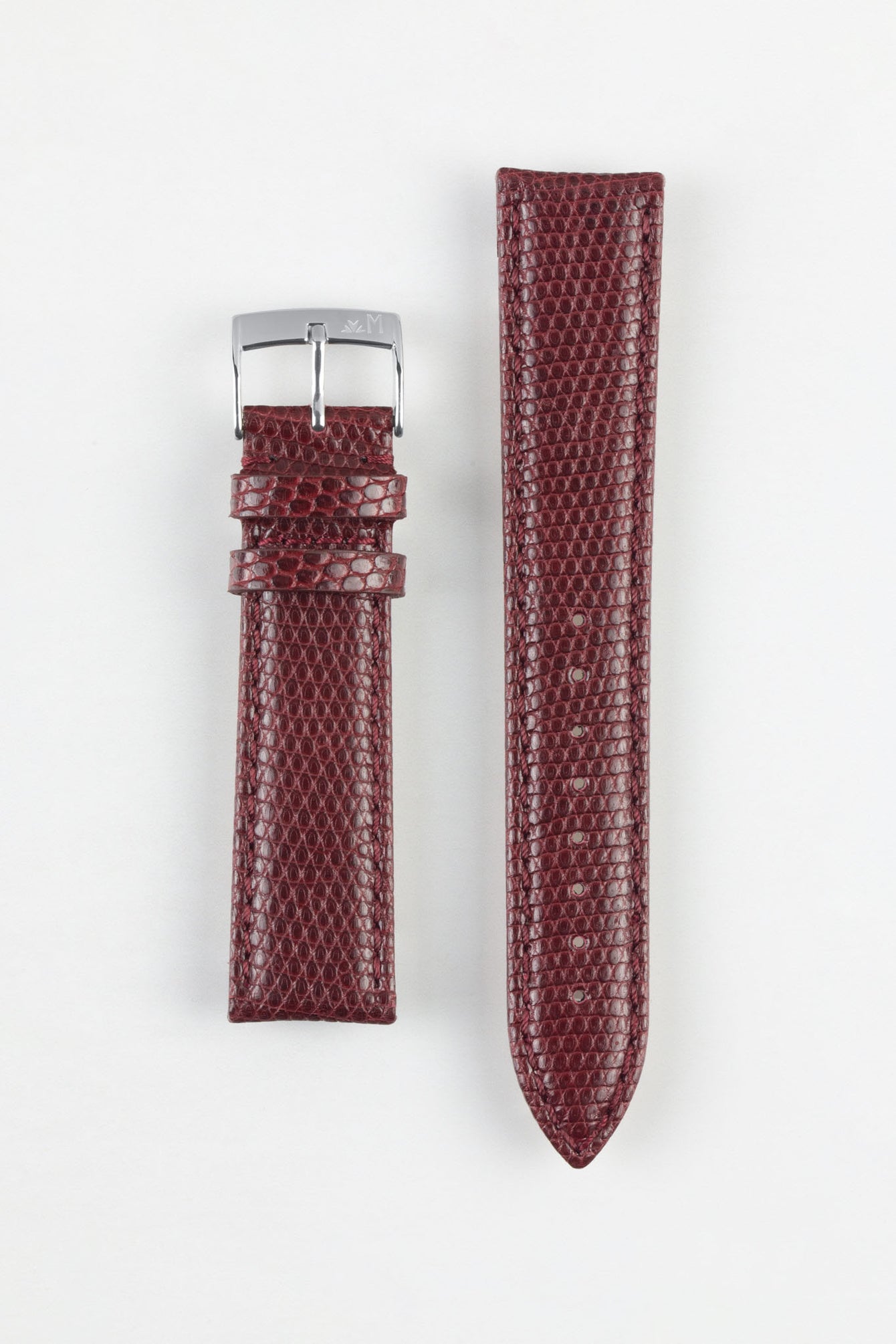 Morellato VIOLINO Genuine Lizard Skin Watch Strap in BURGUNDY